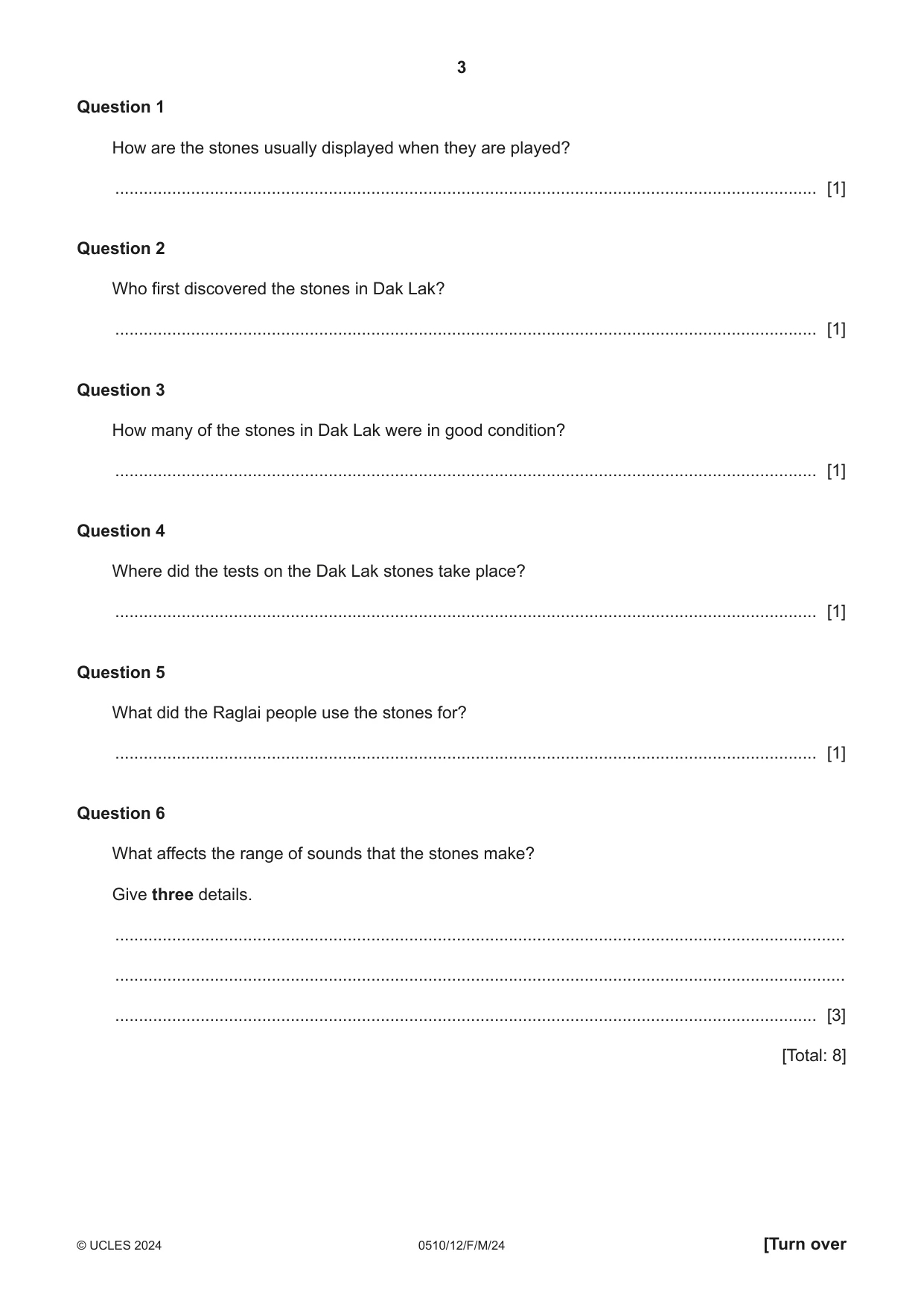 Cambridge IGCSE English - Second Language (oral endorsement) 0510 2024 Feb/March Paper 1 · Variant 2 question paper, page 3 of 16