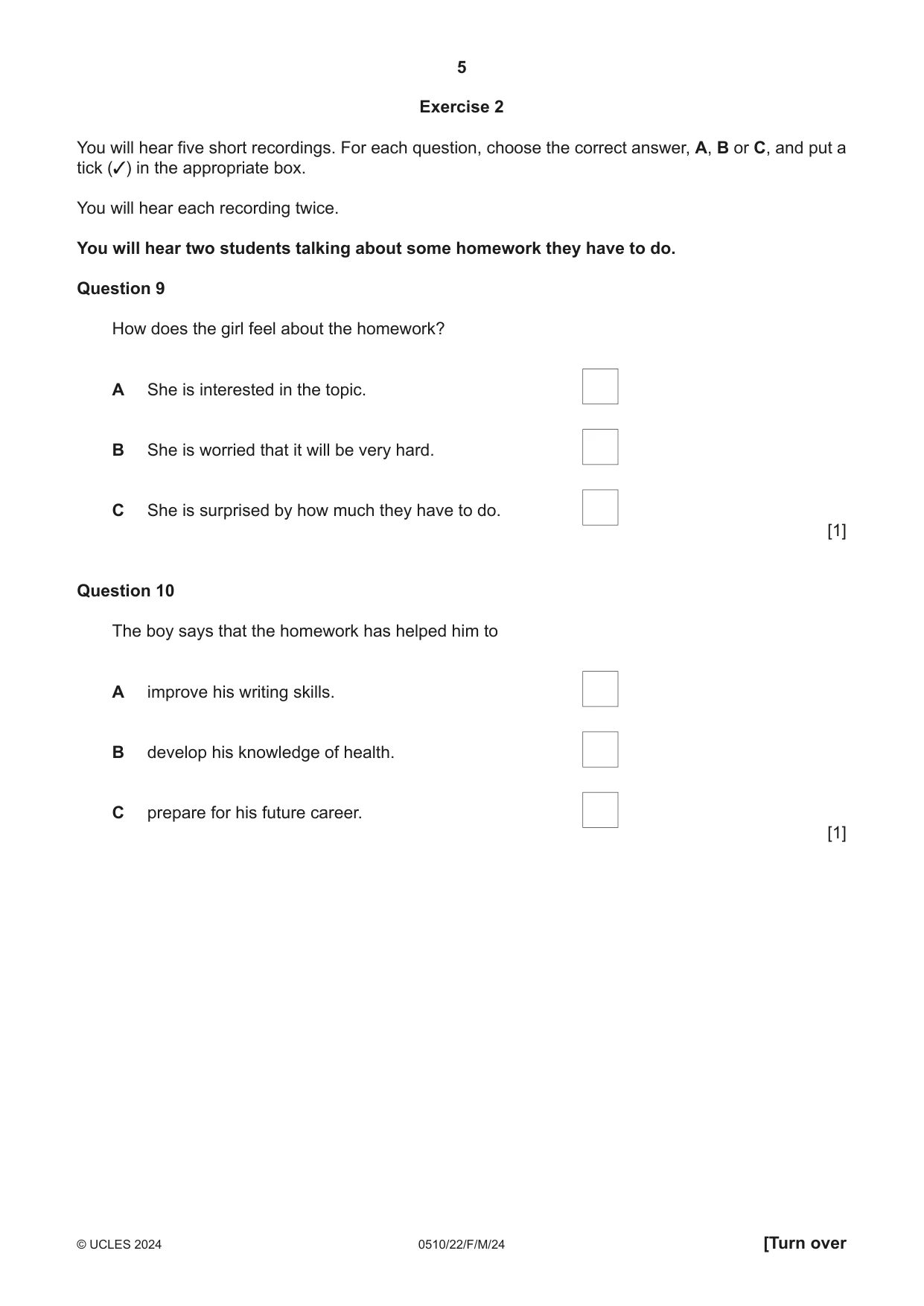 Cambridge IGCSE English - Second Language (oral endorsement) 0510 2024 Feb/March Paper 2 · Variant 2 question paper, page 5 of 16
