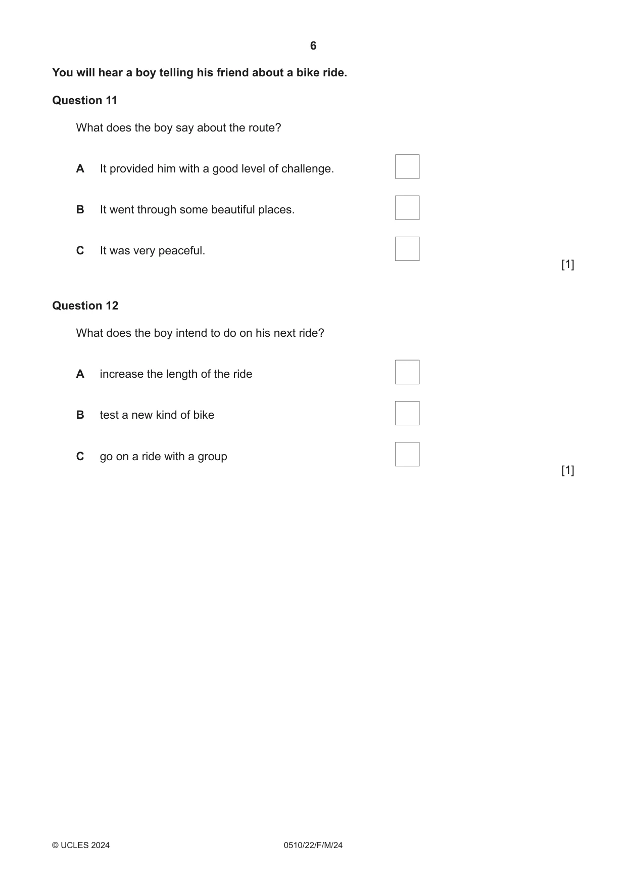 Cambridge IGCSE English - Second Language (oral endorsement) 0510 2024 Feb/March Paper 2 · Variant 2 question paper, page 6 of 16