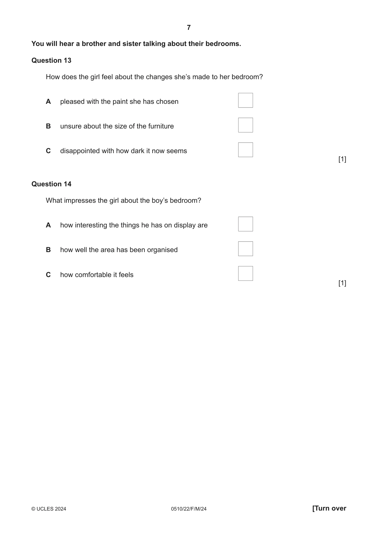 Cambridge IGCSE English - Second Language (oral endorsement) 0510 2024 Feb/March Paper 2 · Variant 2 question paper, page 7 of 16
