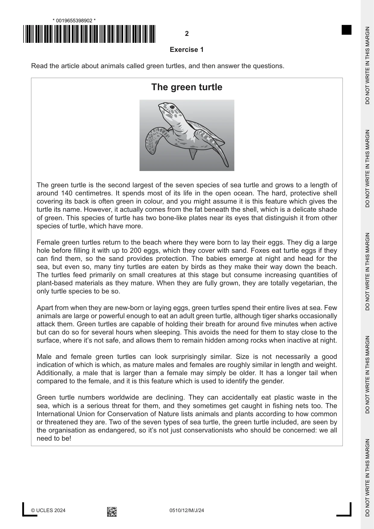 Cambridge IGCSE English - Second Language (oral endorsement) 0510 2024 May/June Paper 1 · Variant 2 question paper, page 2 of 16