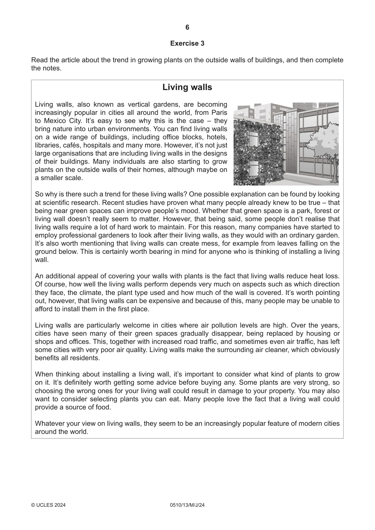 Cambridge IGCSE English - Second Language (oral endorsement) 0510 2024 May/June Paper 1 · Variant 3 question paper, page 6 of 16