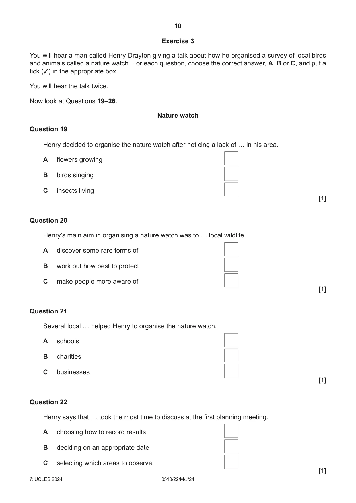 Cambridge IGCSE English - Second Language (oral endorsement) 0510 2024 May/June Paper 2 · Variant 2 question paper, page 10 of 16