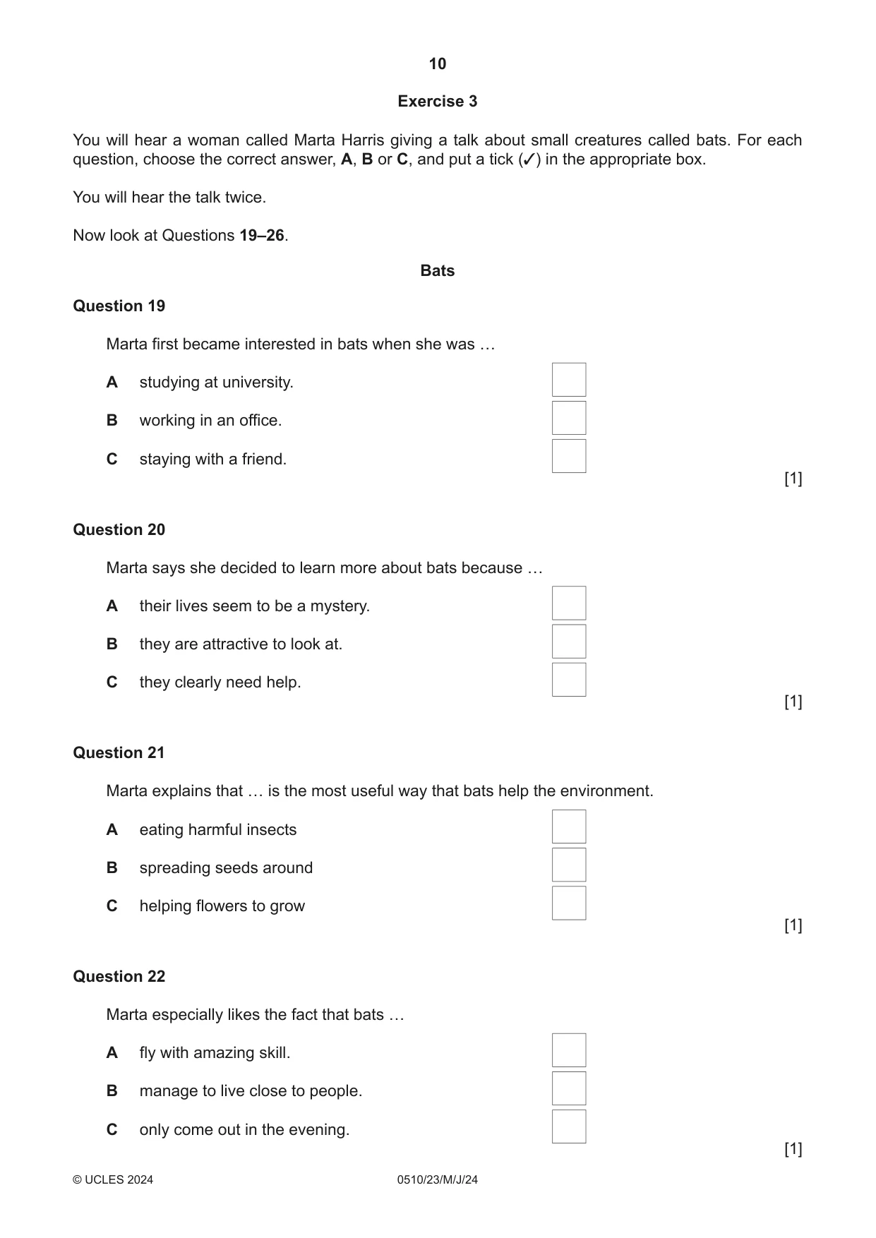 Cambridge IGCSE English - Second Language (oral endorsement) 0510 2024 May/June Paper 2 · Variant 3 question paper, page 10 of 16