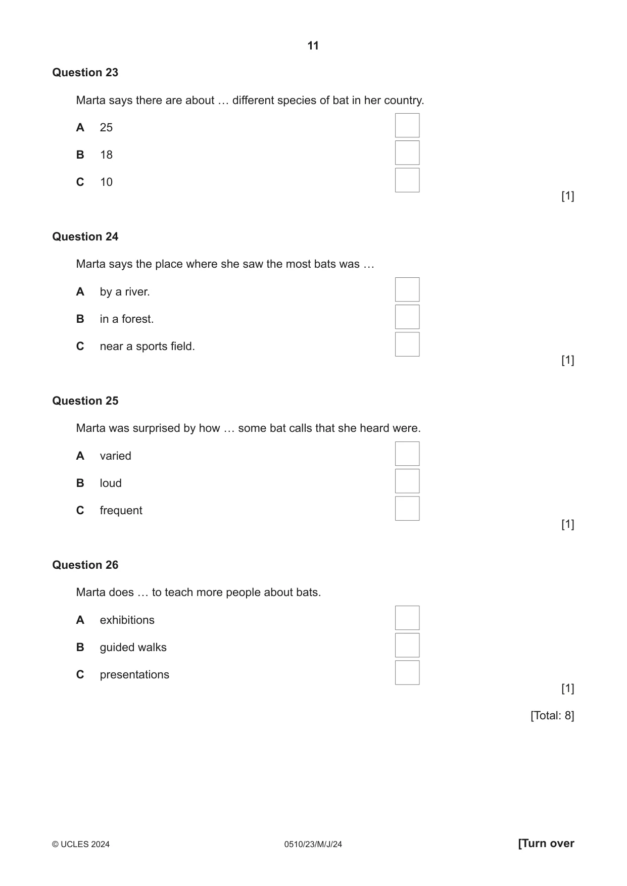 Cambridge IGCSE English - Second Language (oral endorsement) 0510 2024 May/June Paper 2 · Variant 3 question paper, page 11 of 16