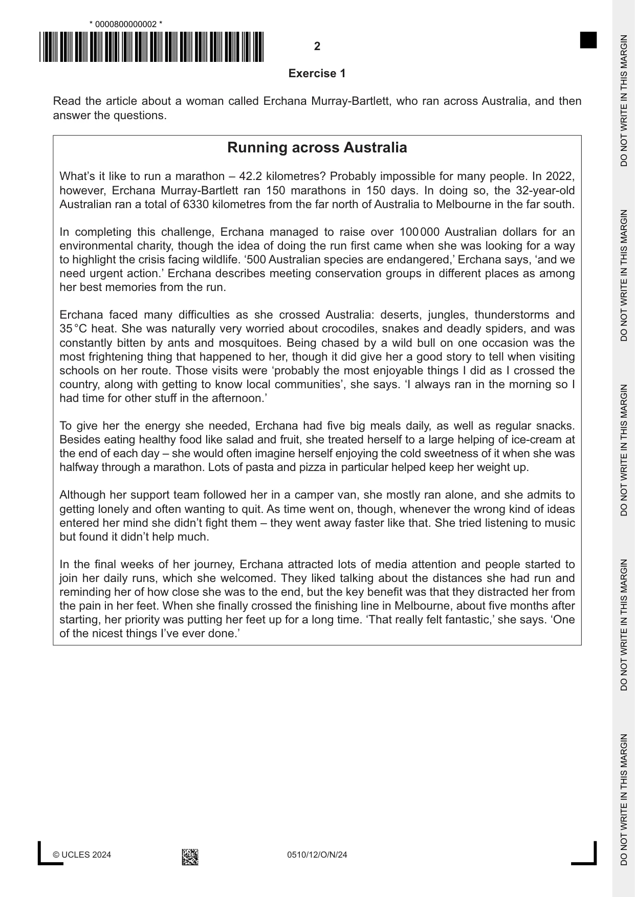 Cambridge IGCSE English - Second Language (oral endorsement) 0510 2024 Oct/Nov Paper 1 · Variant 2 question paper, page 2 of 16