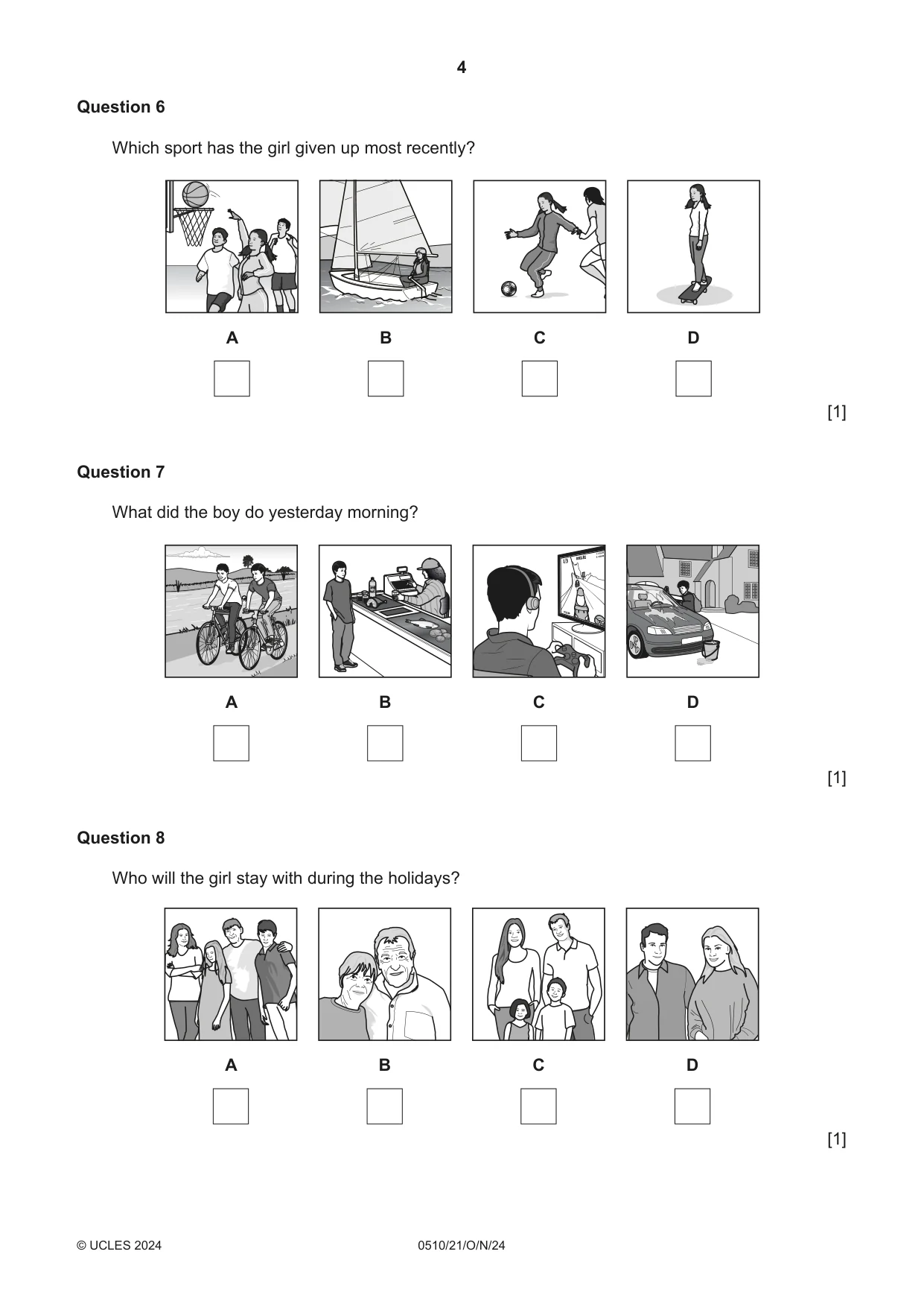 Cambridge IGCSE English - Second Language (oral endorsement) 0510 2024 Oct/Nov Paper 2 · Variant 1 question paper, page 4 of 16