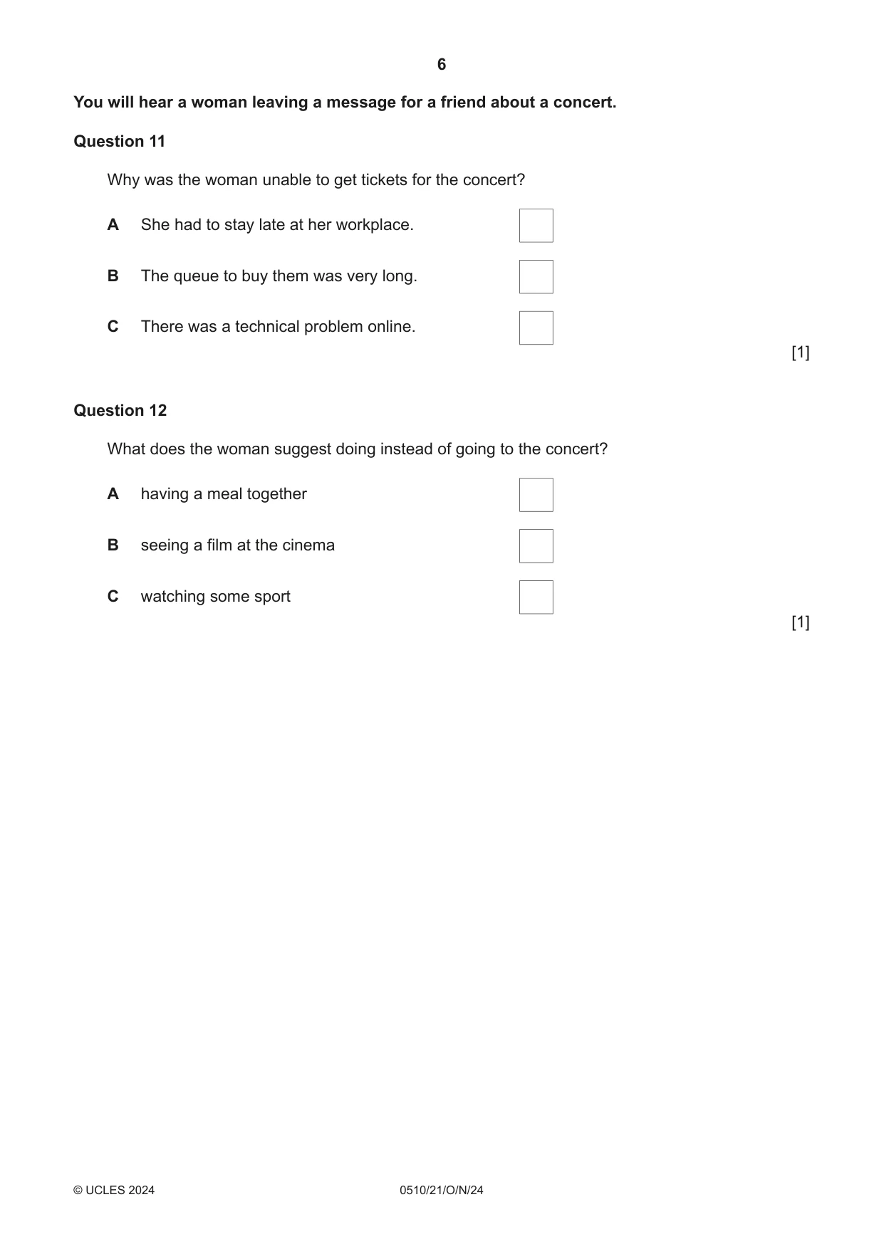 Cambridge IGCSE English - Second Language (oral endorsement) 0510 2024 Oct/Nov Paper 2 · Variant 1 question paper, page 6 of 16