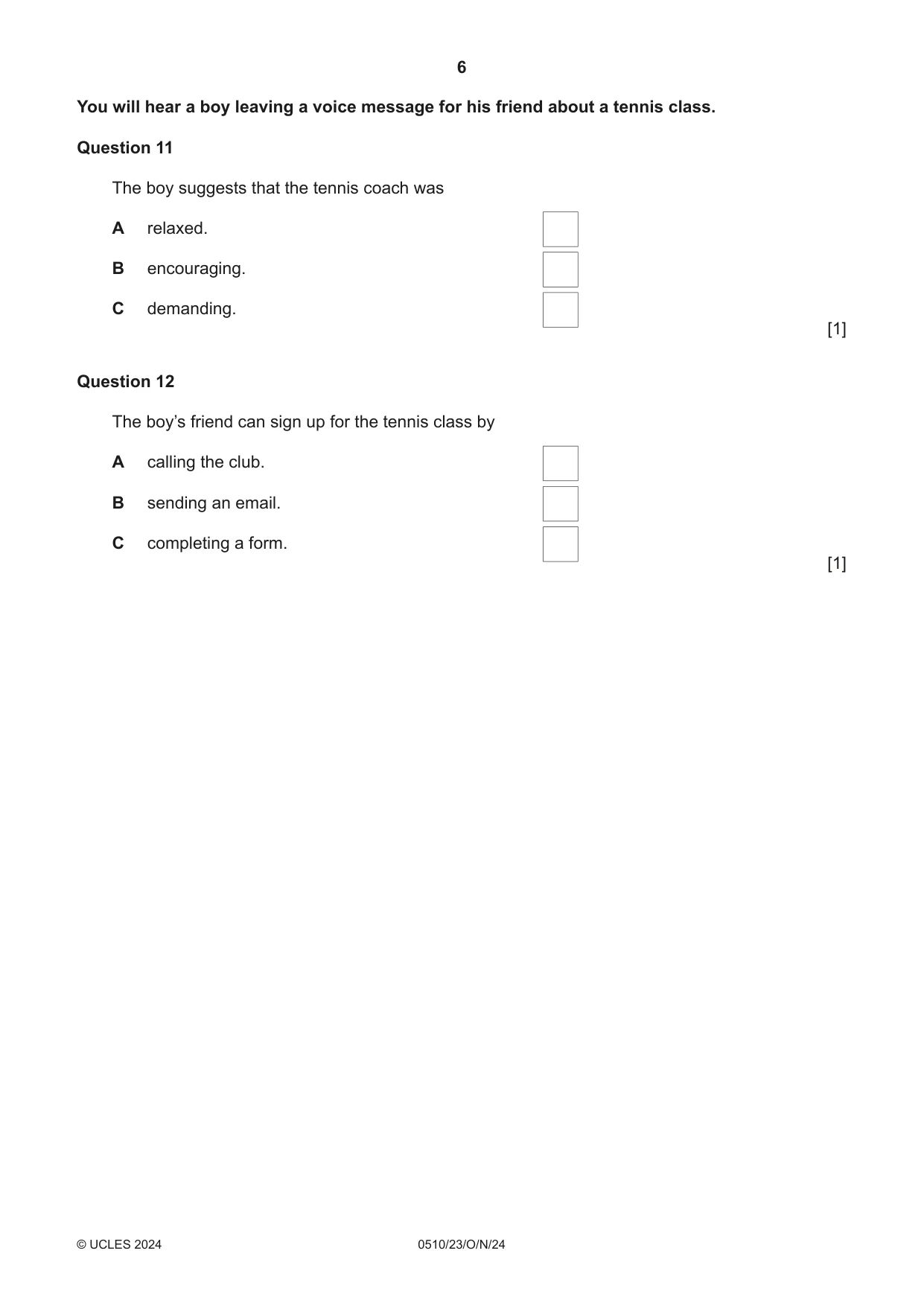 Cambridge IGCSE English - Second Language (oral endorsement) 0510 2024 Oct/Nov Paper 2 · Variant 3 question paper, page 6 of 16