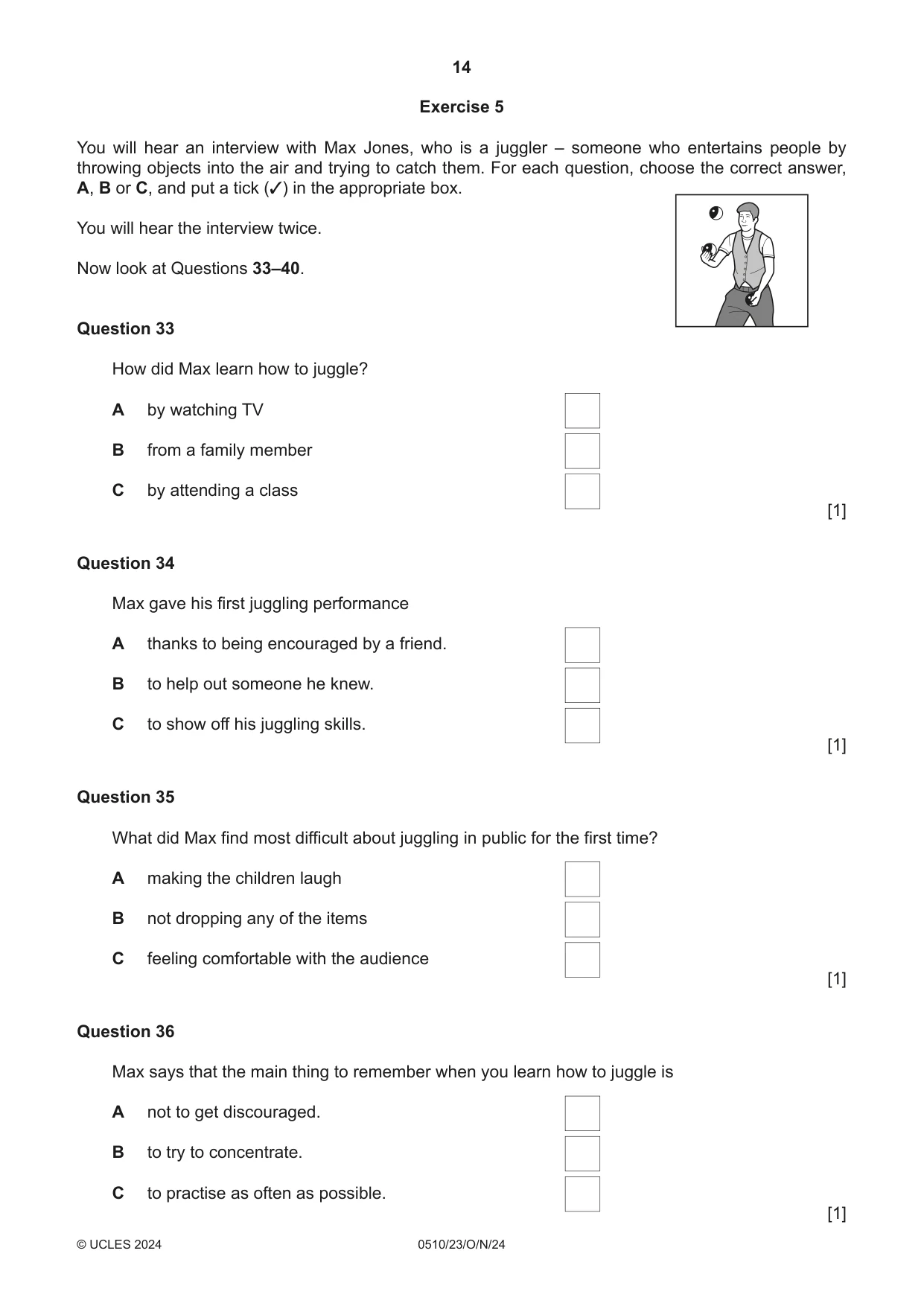 Cambridge IGCSE English - Second Language (oral endorsement) 0510 2024 Oct/Nov Paper 2 · Variant 3 question paper, page 14 of 16