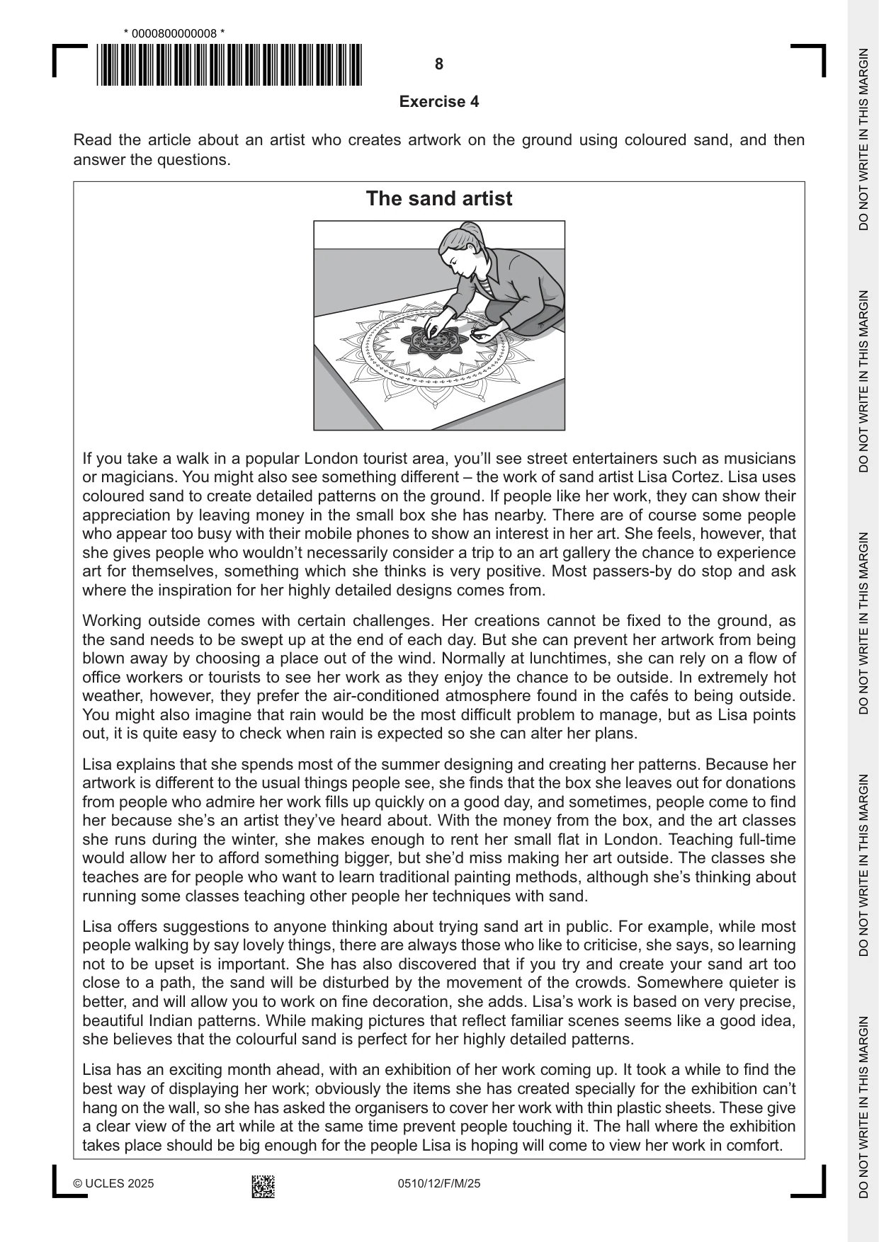 Cambridge IGCSE English - Second Language (oral endorsement) 0510 2025 Feb/March Paper 1 · Variant 2 question paper, page 8 of 16