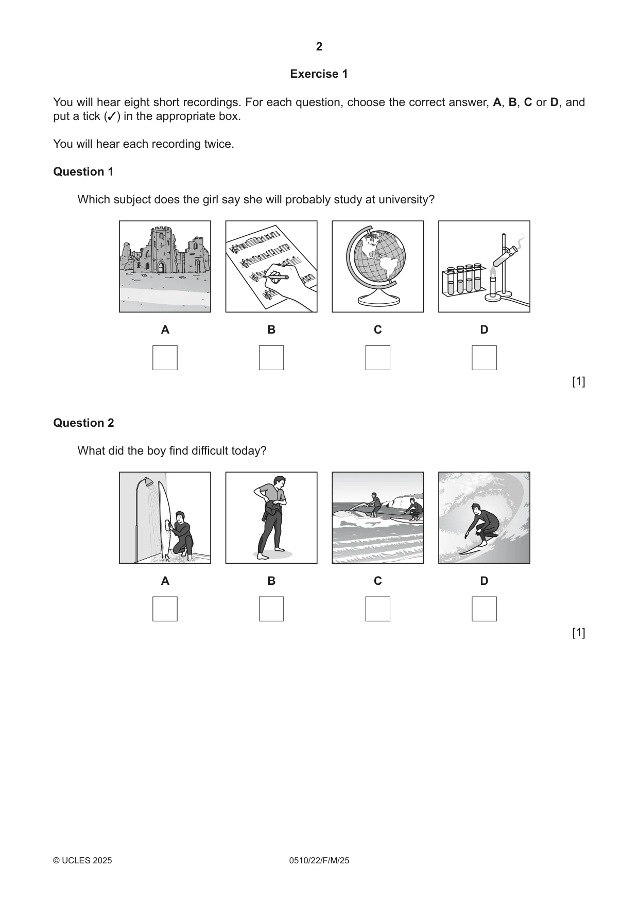 Cambridge IGCSE English - Second Language (oral endorsement) 0510 2025 Feb/March Paper 2 · Variant 2 question paper, page 2 of 16