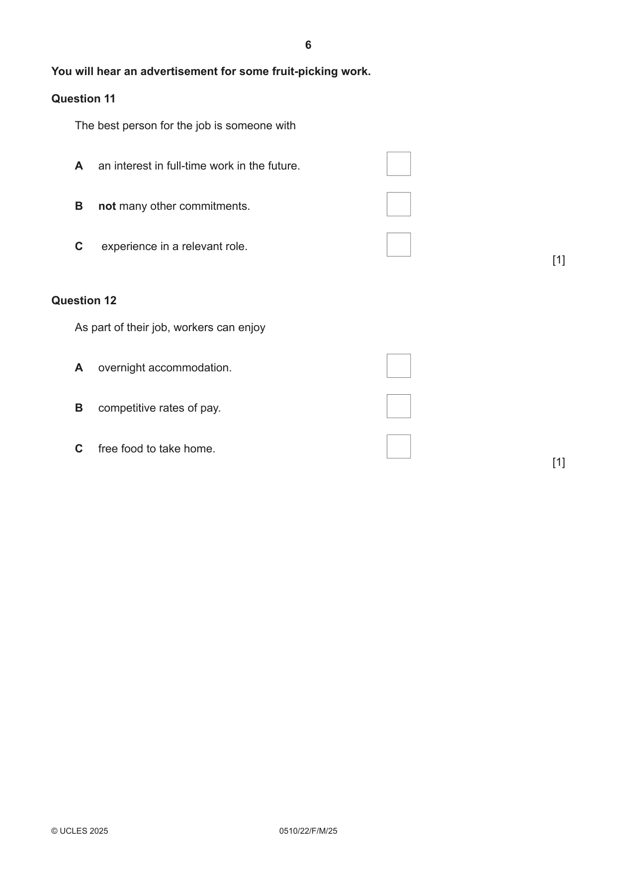 Cambridge IGCSE English - Second Language (oral endorsement) 0510 2025 Feb/March Paper 2 · Variant 2 question paper, page 6 of 16