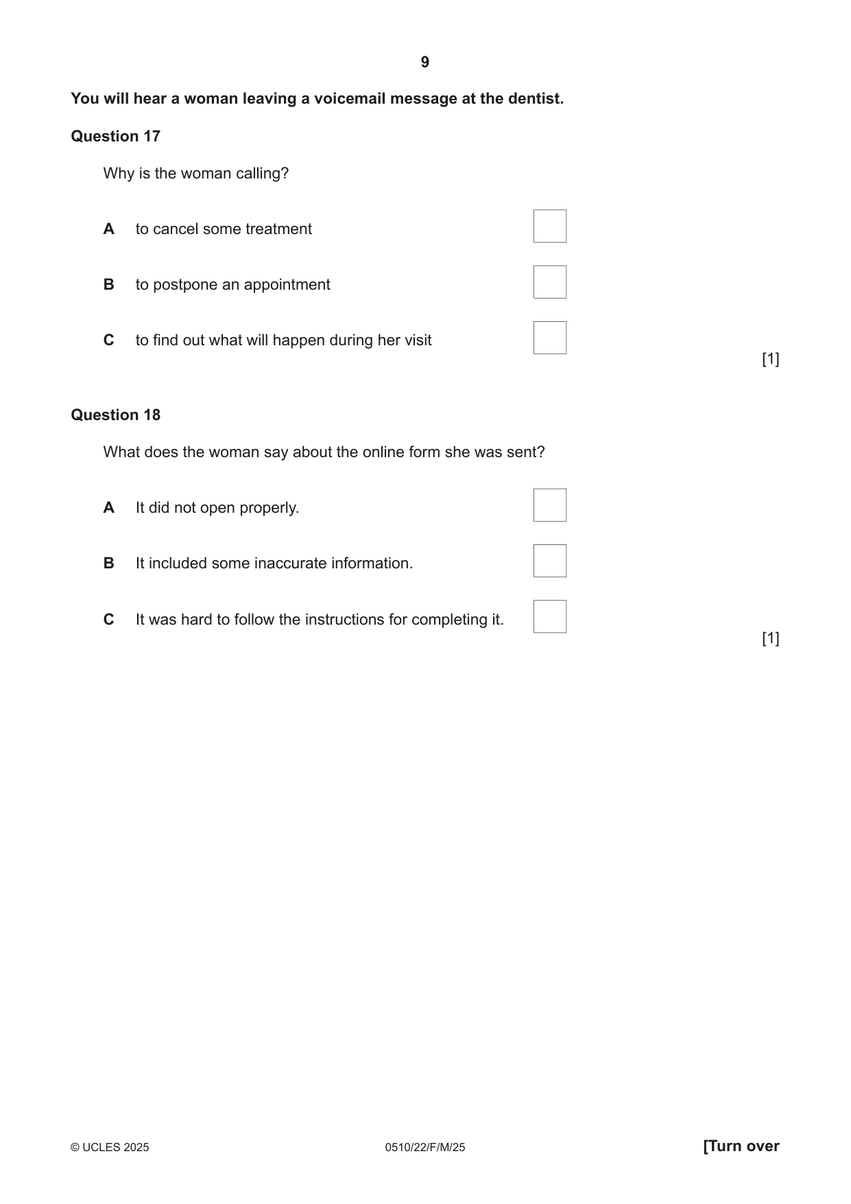 Cambridge IGCSE English - Second Language (oral endorsement) 0510 2025 Feb/March Paper 2 · Variant 2 question paper, page 9 of 16