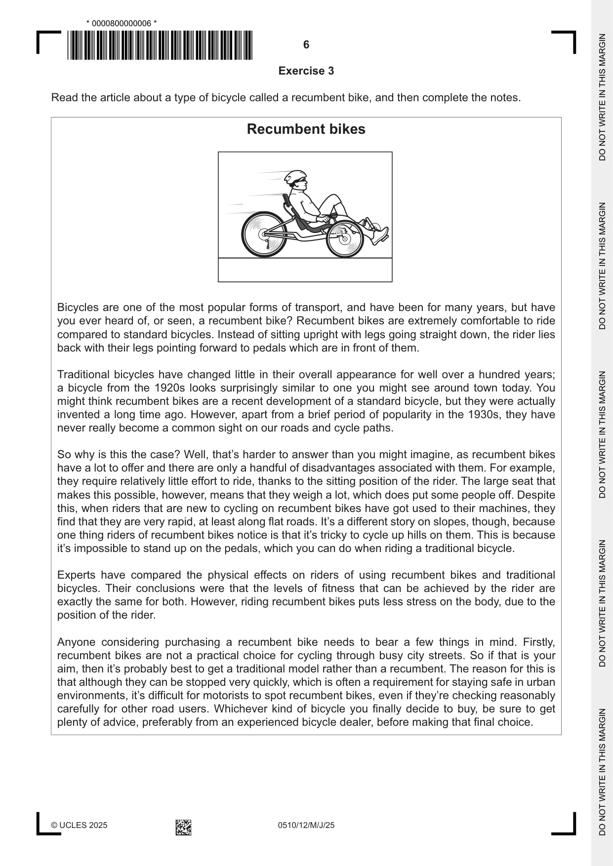 Cambridge IGCSE English - Second Language (oral endorsement) 0510 2025 May/June Paper 1 · Variant 2 question paper, page 6 of 16