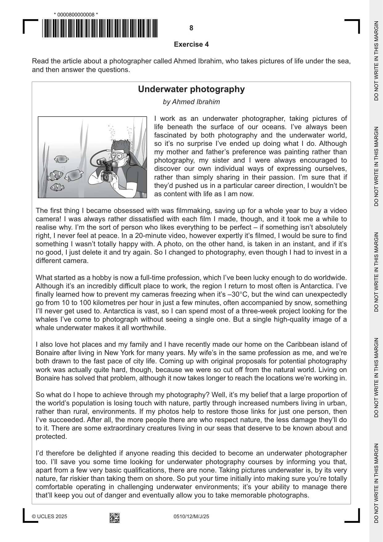 Cambridge IGCSE English - Second Language (oral endorsement) 0510 2025 May/June Paper 1 · Variant 2 question paper, page 8 of 16
