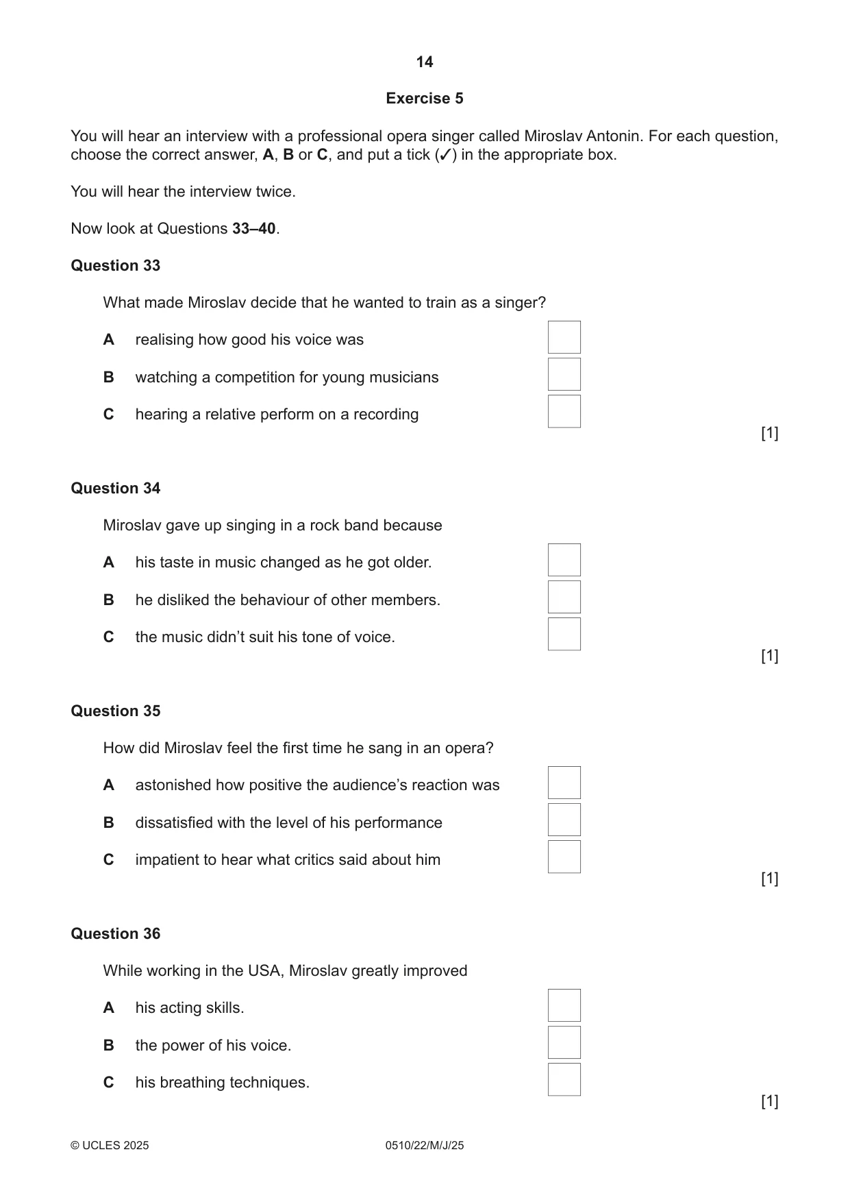 Cambridge IGCSE English - Second Language (oral endorsement) 0510 2025 May/June Paper 2 · Variant 2 question paper, page 14 of 16