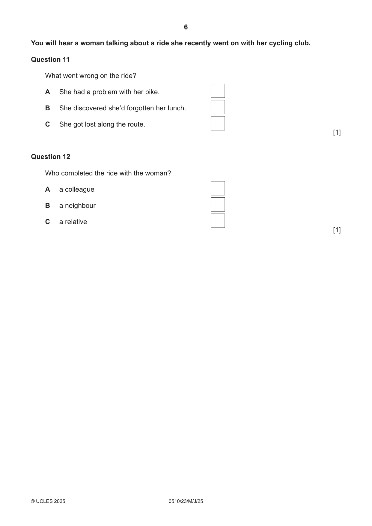 Cambridge IGCSE English - Second Language (oral endorsement) 0510 2025 May/June Paper 2 · Variant 3 question paper, page 6 of 16