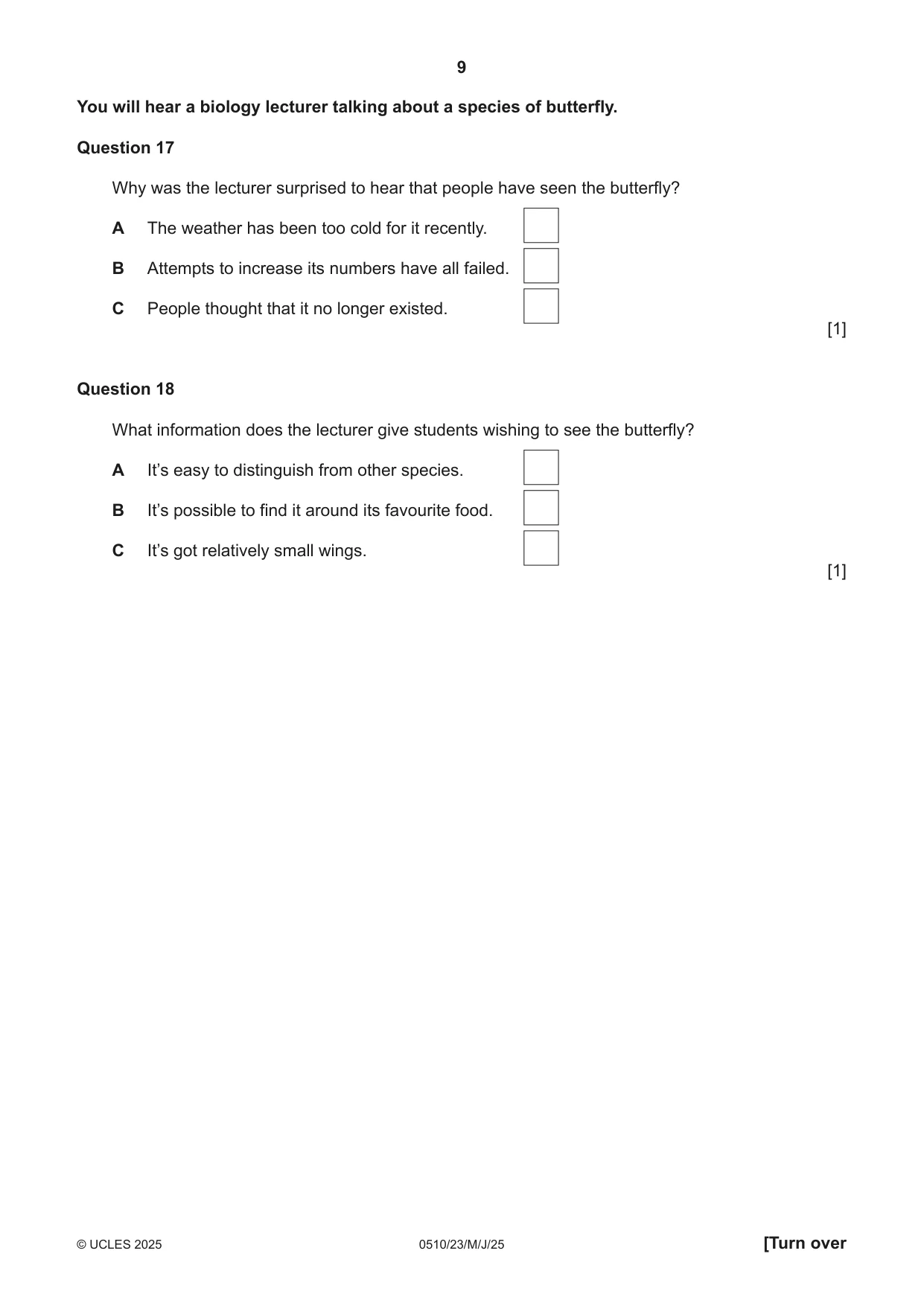 Cambridge IGCSE English - Second Language (oral endorsement) 0510 2025 May/June Paper 2 · Variant 3 question paper, page 9 of 16