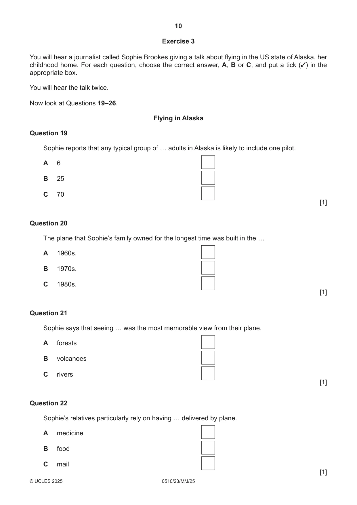 Cambridge IGCSE English - Second Language (oral endorsement) 0510 2025 May/June Paper 2 · Variant 3 question paper, page 10 of 16