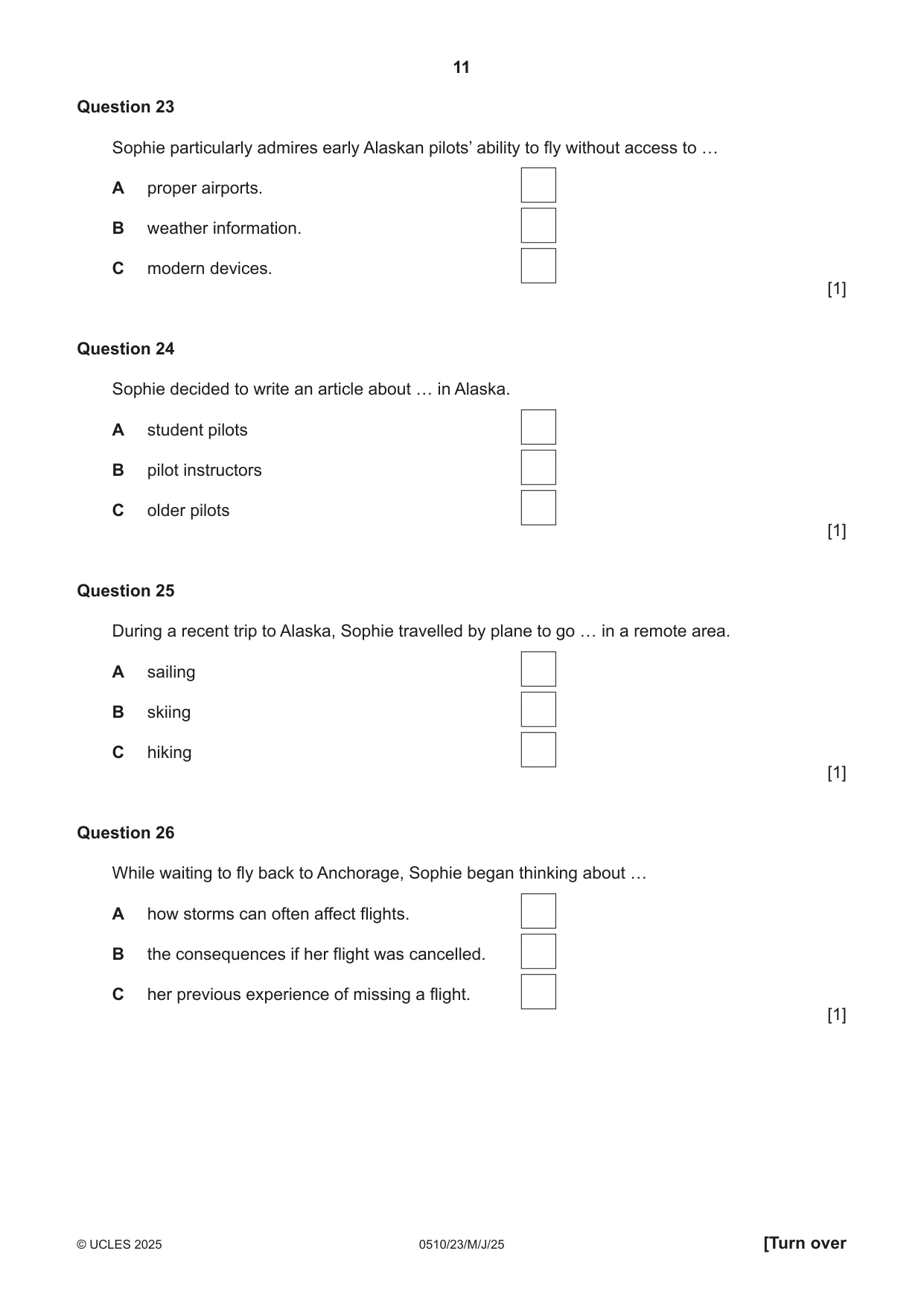 Cambridge IGCSE English - Second Language (oral endorsement) 0510 2025 May/June Paper 2 · Variant 3 question paper, page 11 of 16