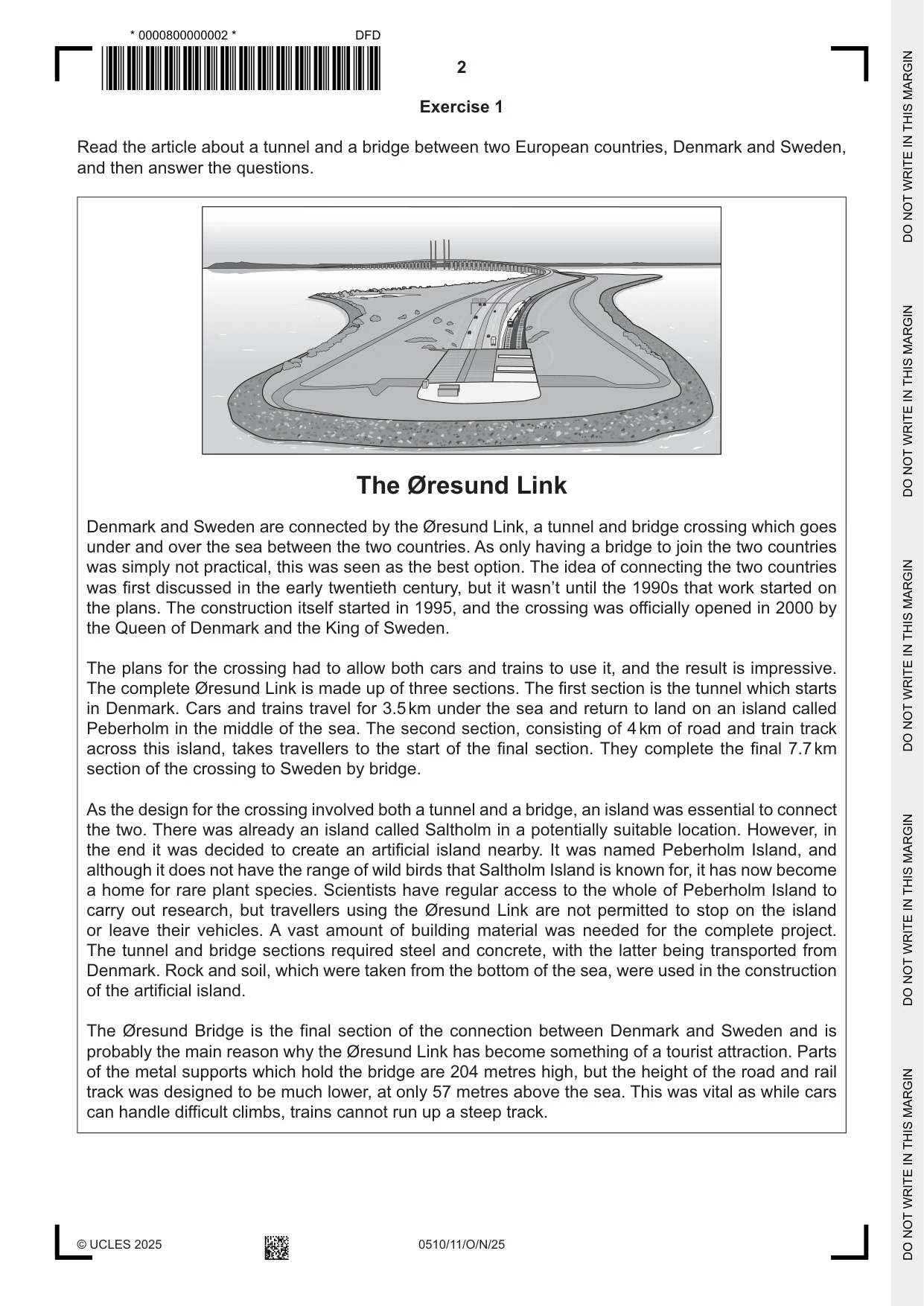 Cambridge IGCSE English - Second Language (oral endorsement) 0510 2025 Oct/Nov Paper 1 · Variant 1 question paper, page 2 of 16