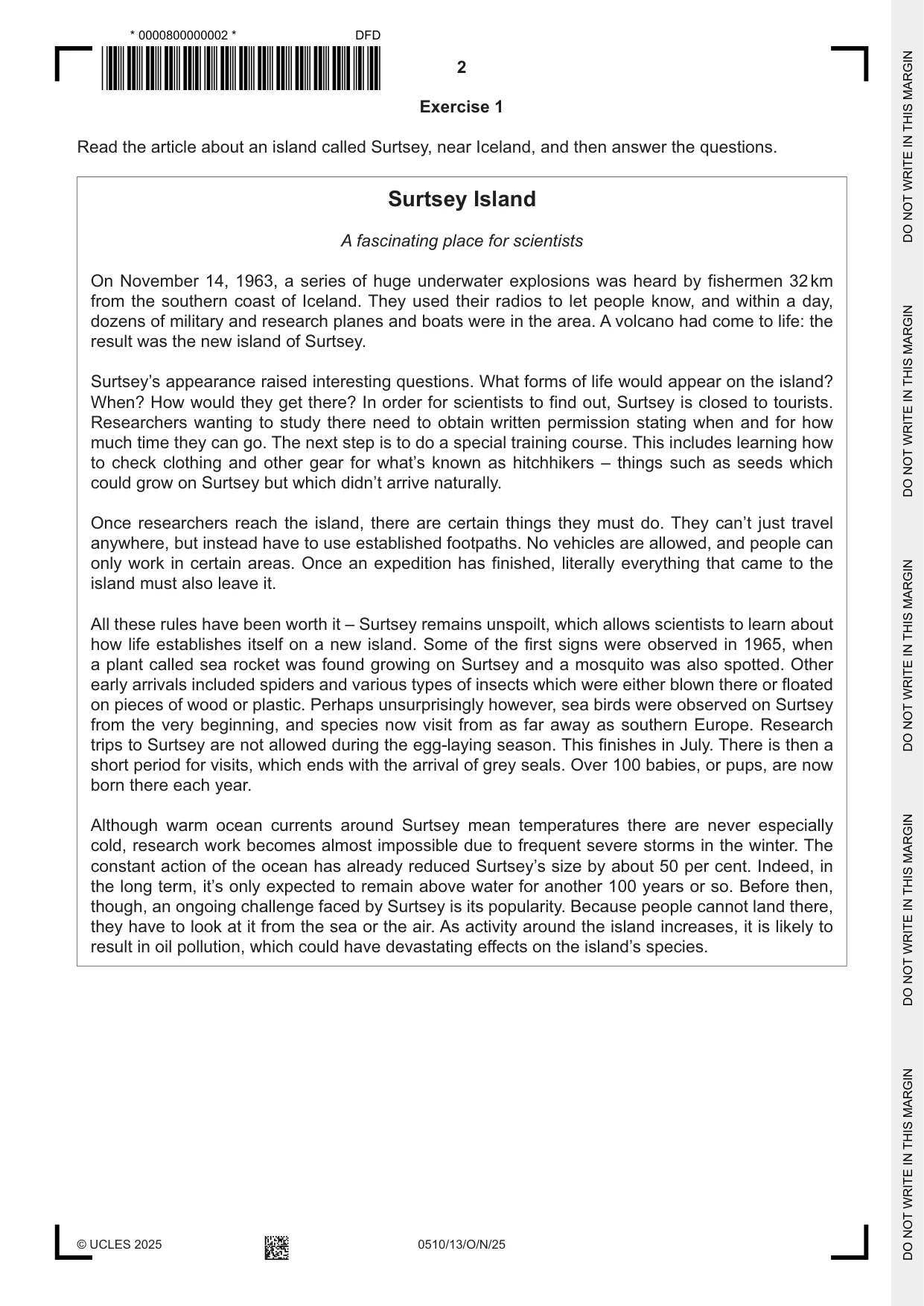 Cambridge IGCSE English - Second Language (oral endorsement) 0510 2025 Oct/Nov Paper 1 · Variant 3 question paper, page 2 of 16