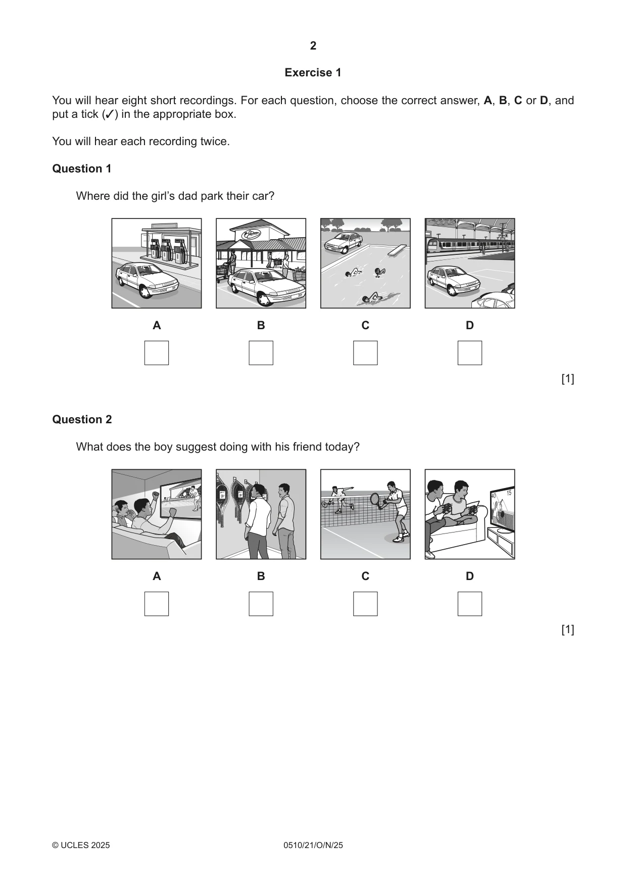Cambridge IGCSE English - Second Language (oral endorsement) 0510 2025 Oct/Nov Paper 2 · Variant 1 question paper, page 2 of 16