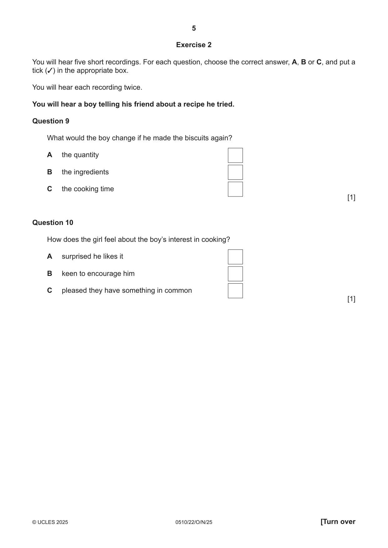 Cambridge IGCSE English - Second Language (oral endorsement) 0510 2025 Oct/Nov Paper 2 · Variant 2 question paper, page 5 of 16