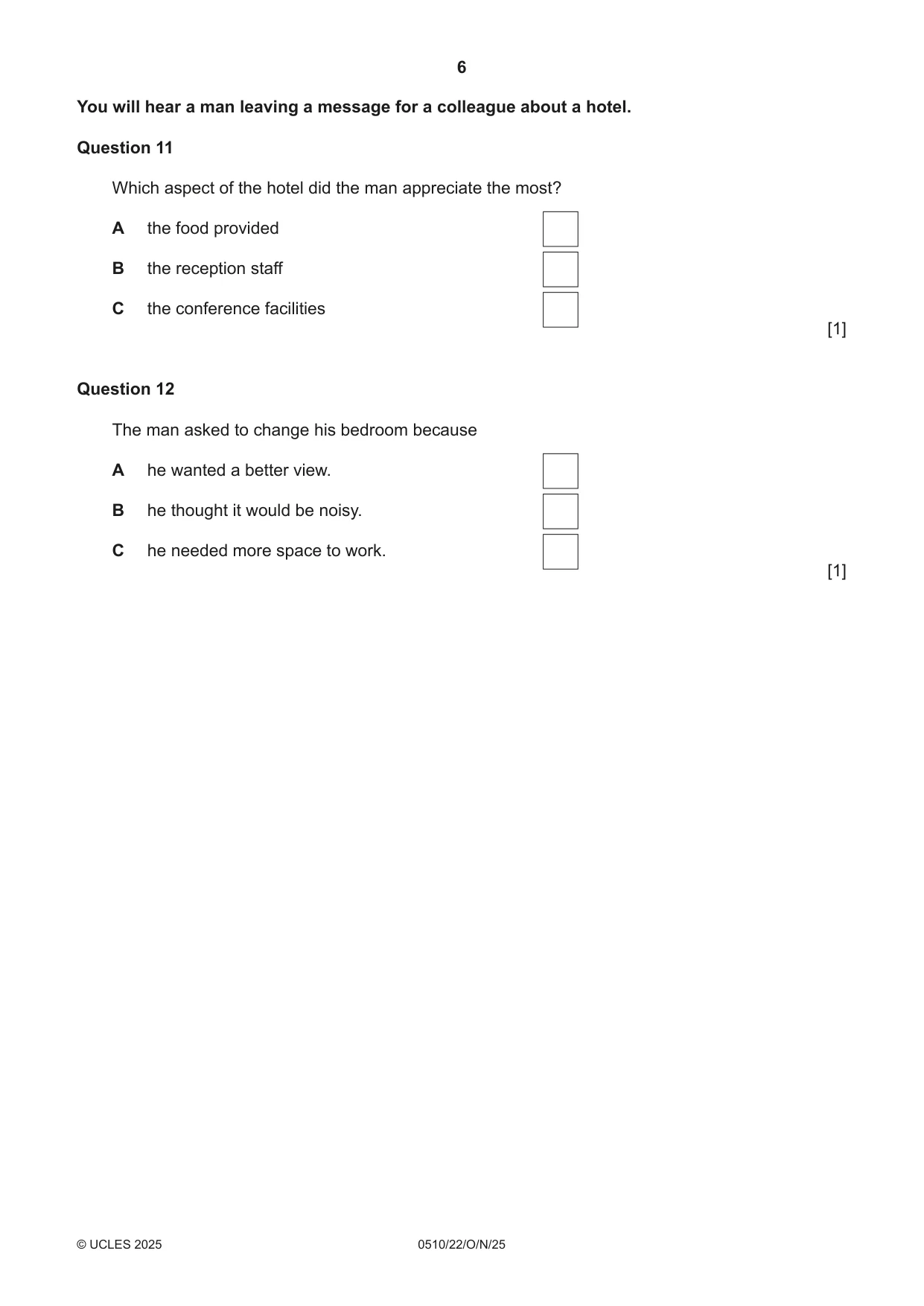 Cambridge IGCSE English - Second Language (oral endorsement) 0510 2025 Oct/Nov Paper 2 · Variant 2 question paper, page 6 of 16