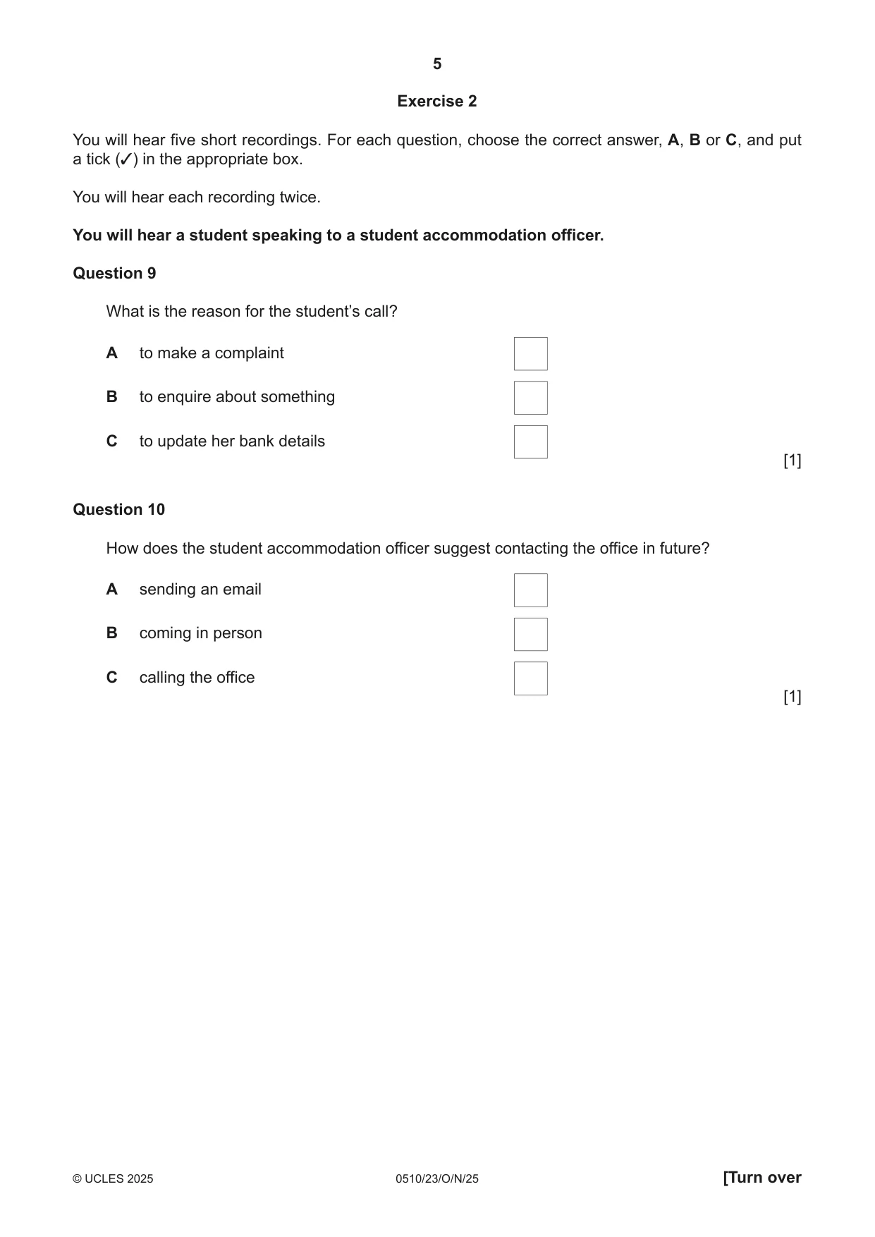 Cambridge IGCSE English - Second Language (oral endorsement) 0510 2025 Oct/Nov Paper 2 · Variant 3 question paper, page 5 of 16