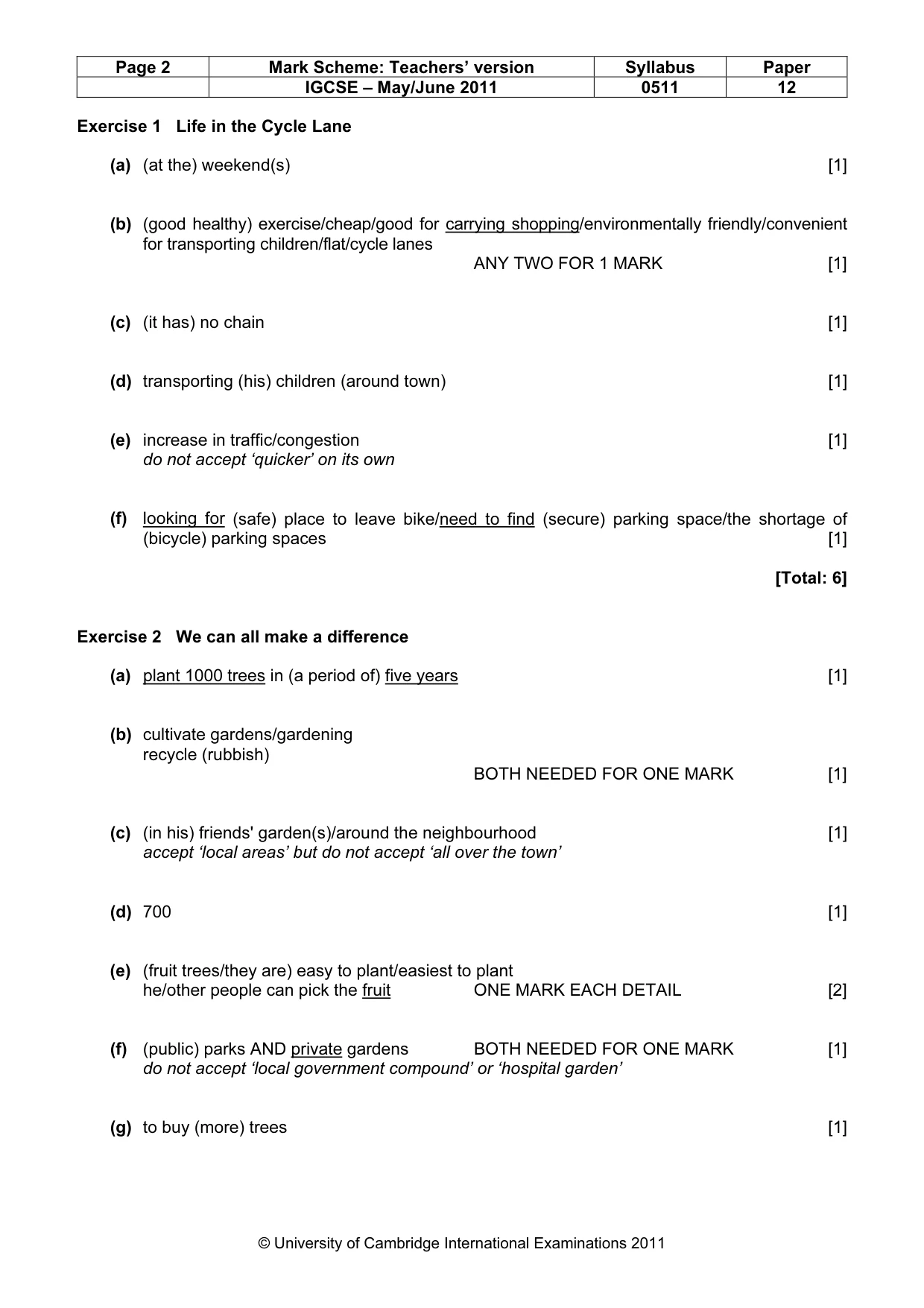 Mark scheme, page 2 of 7