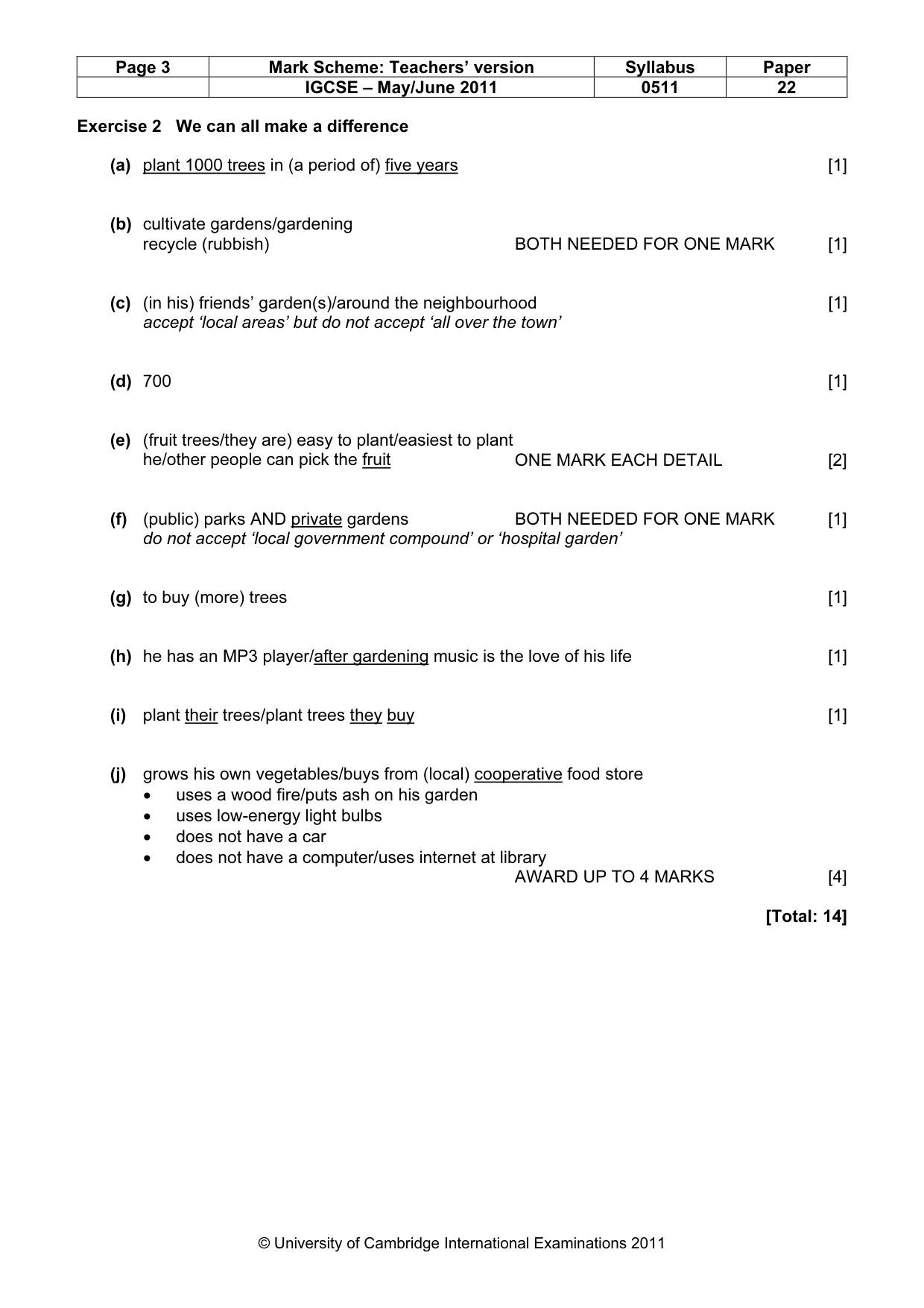 Mark scheme, page 3 of 10