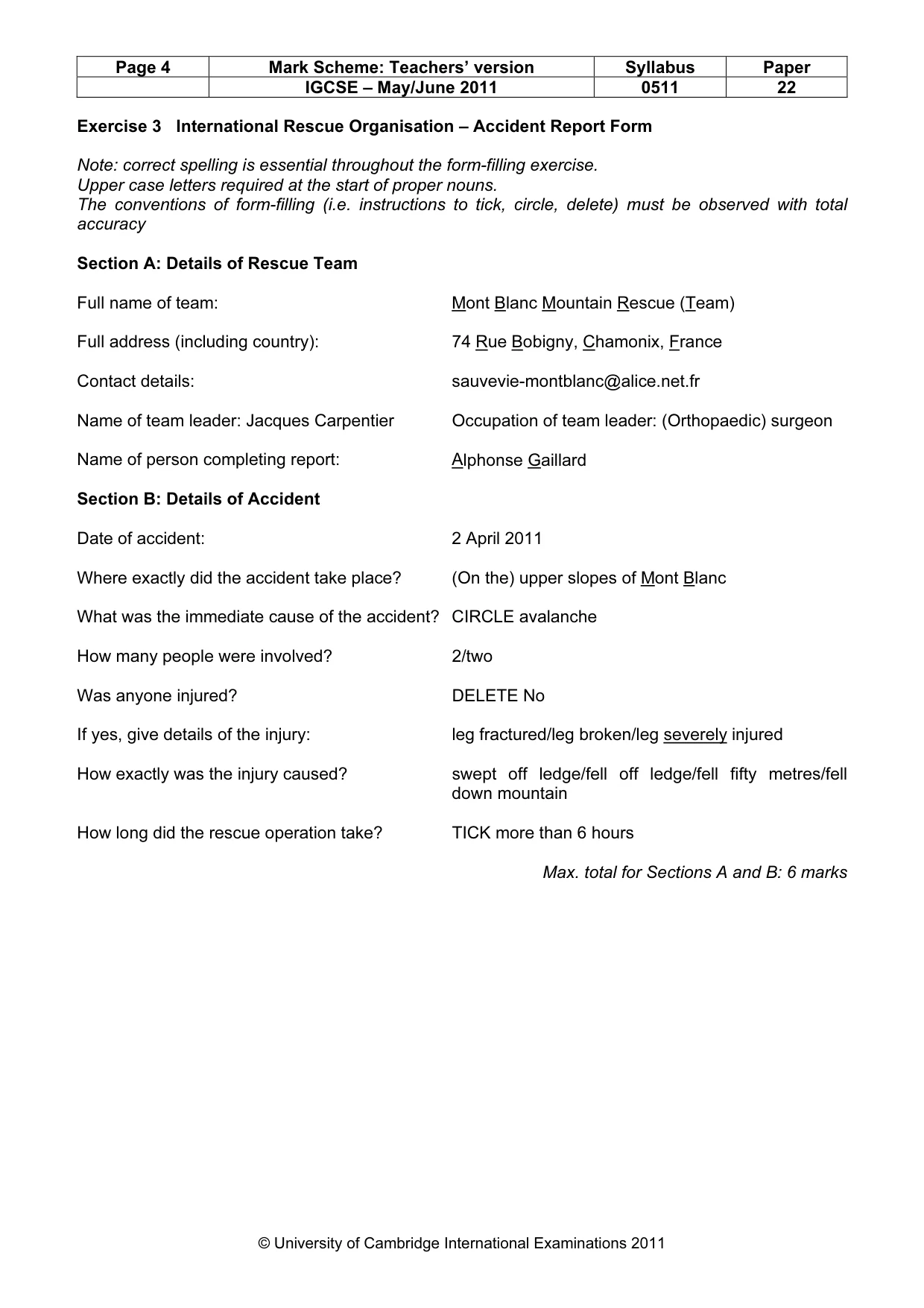 Mark scheme, page 4 of 10