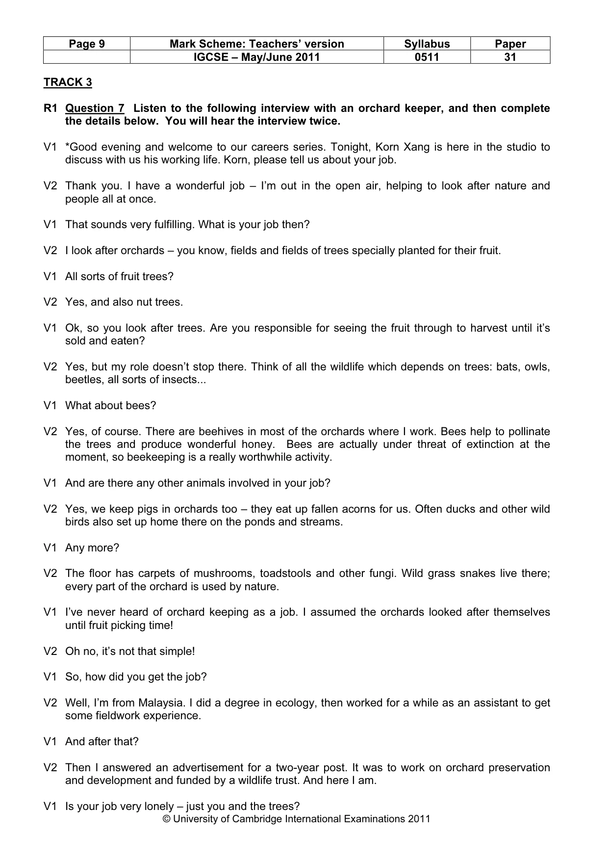 Mark scheme, page 9 of 13