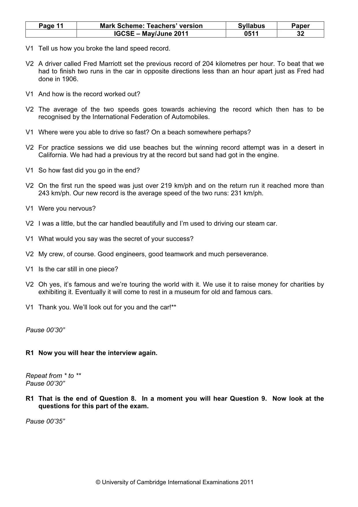 Mark scheme, page 11 of 13