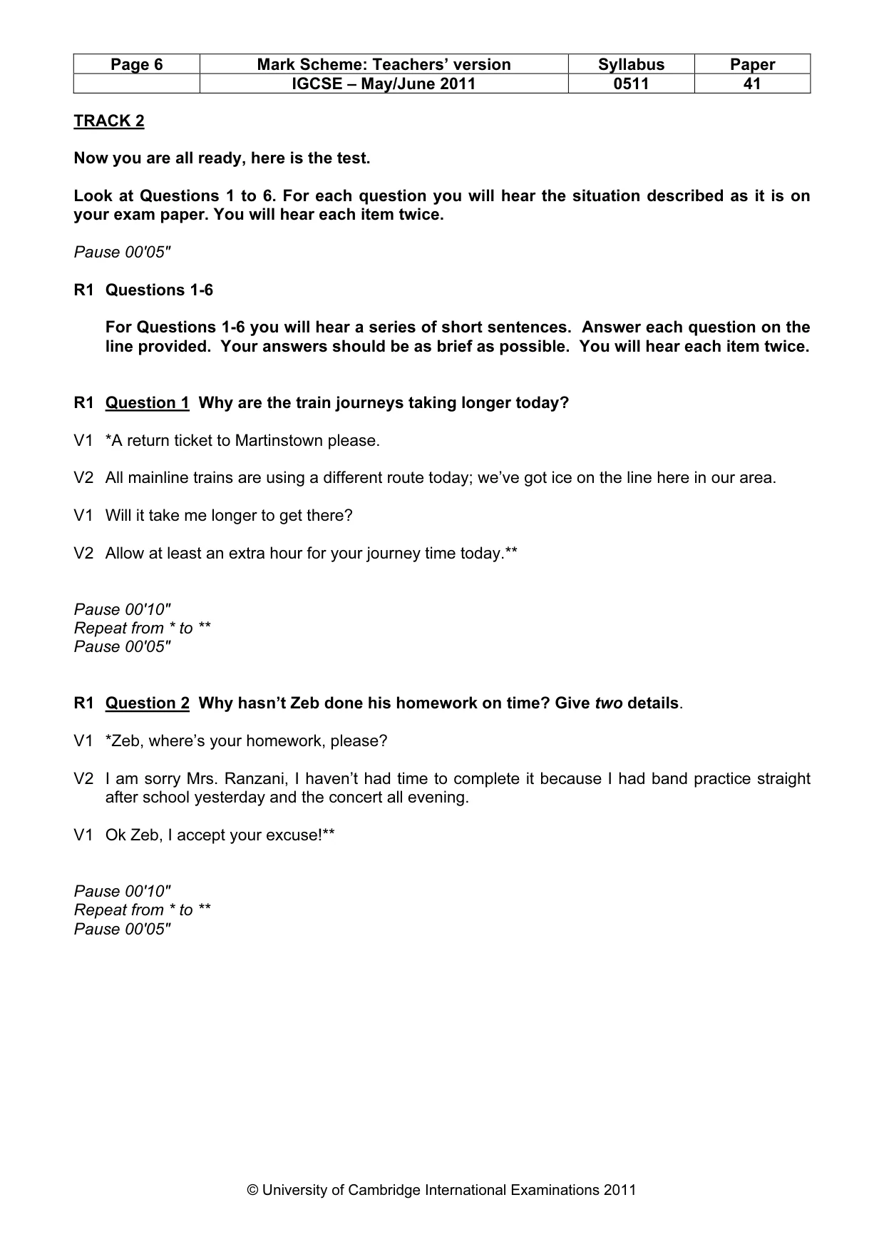 Mark scheme, page 6 of 13