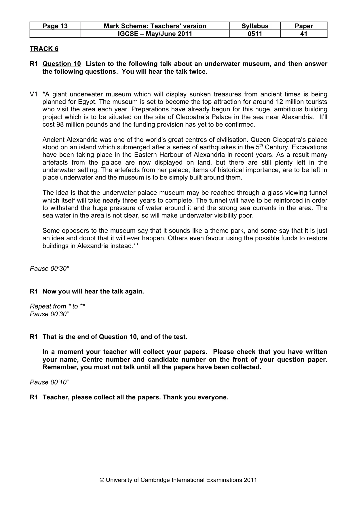 Mark scheme, page 13 of 13