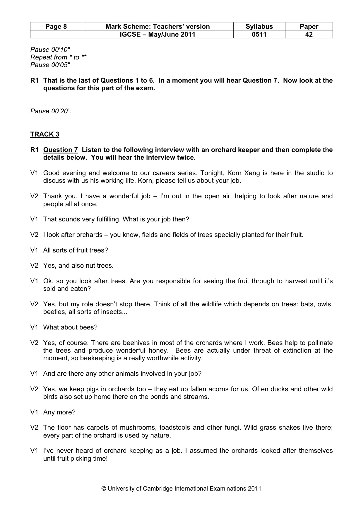 Mark scheme, page 8 of 13