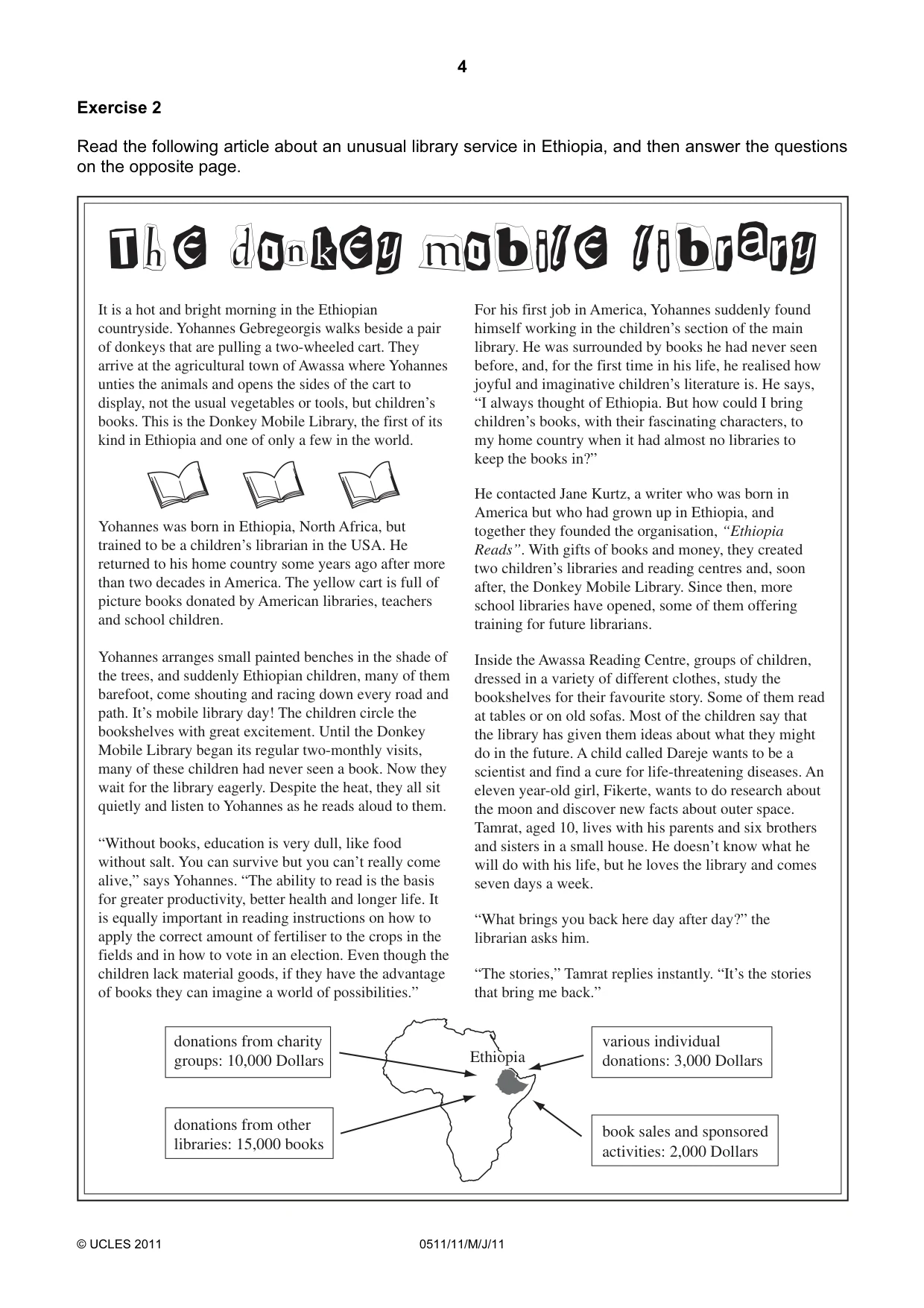 Cambridge IGCSE English - Second Language (count-in oral) 0511 2011 May/June Paper 1 · Variant 1 question paper, page 4 of 16