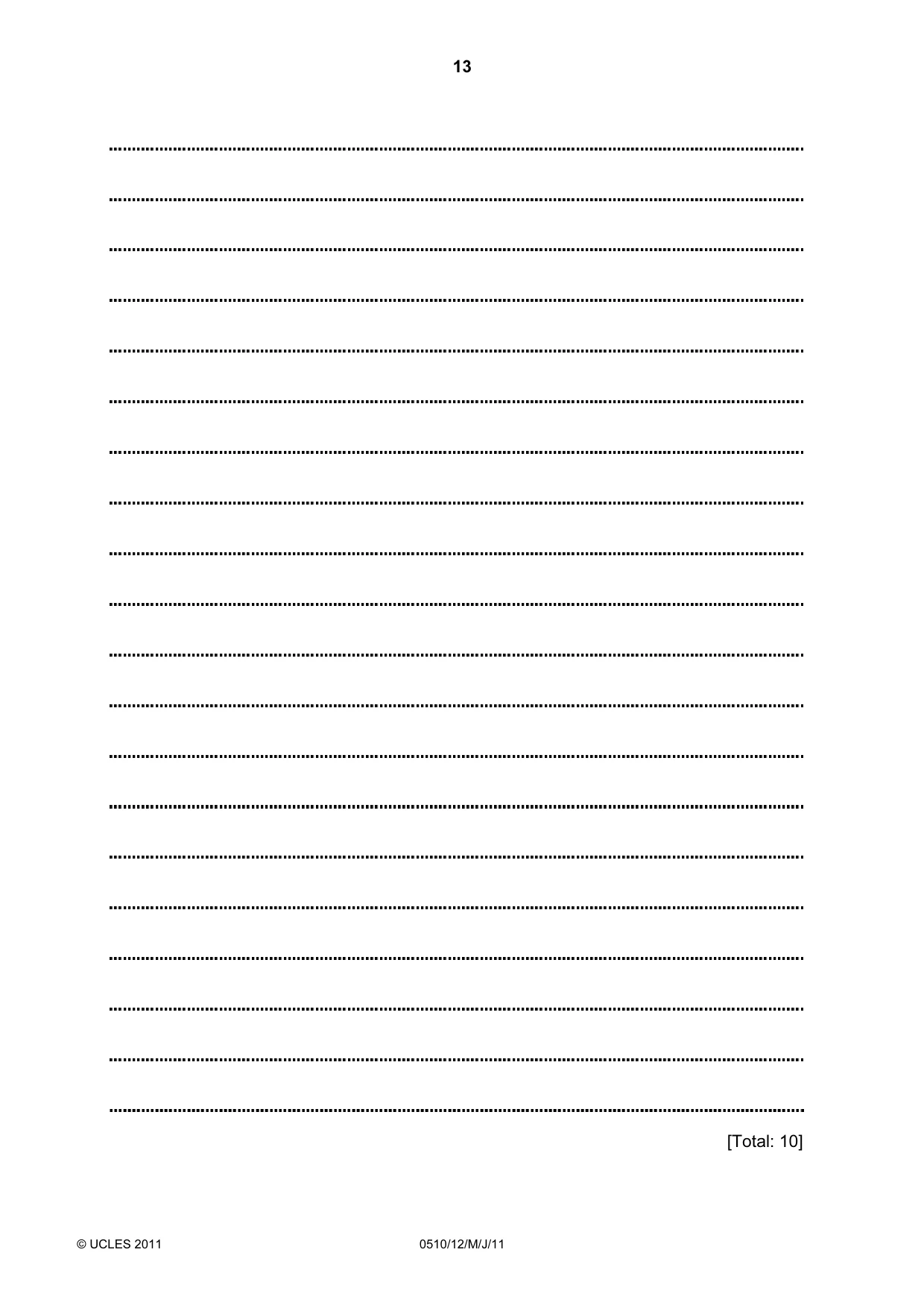 Cambridge IGCSE English - Second Language (count-in oral) 0511 2011 May/June Paper 1 · Variant 2 question paper, page 13 of 16
