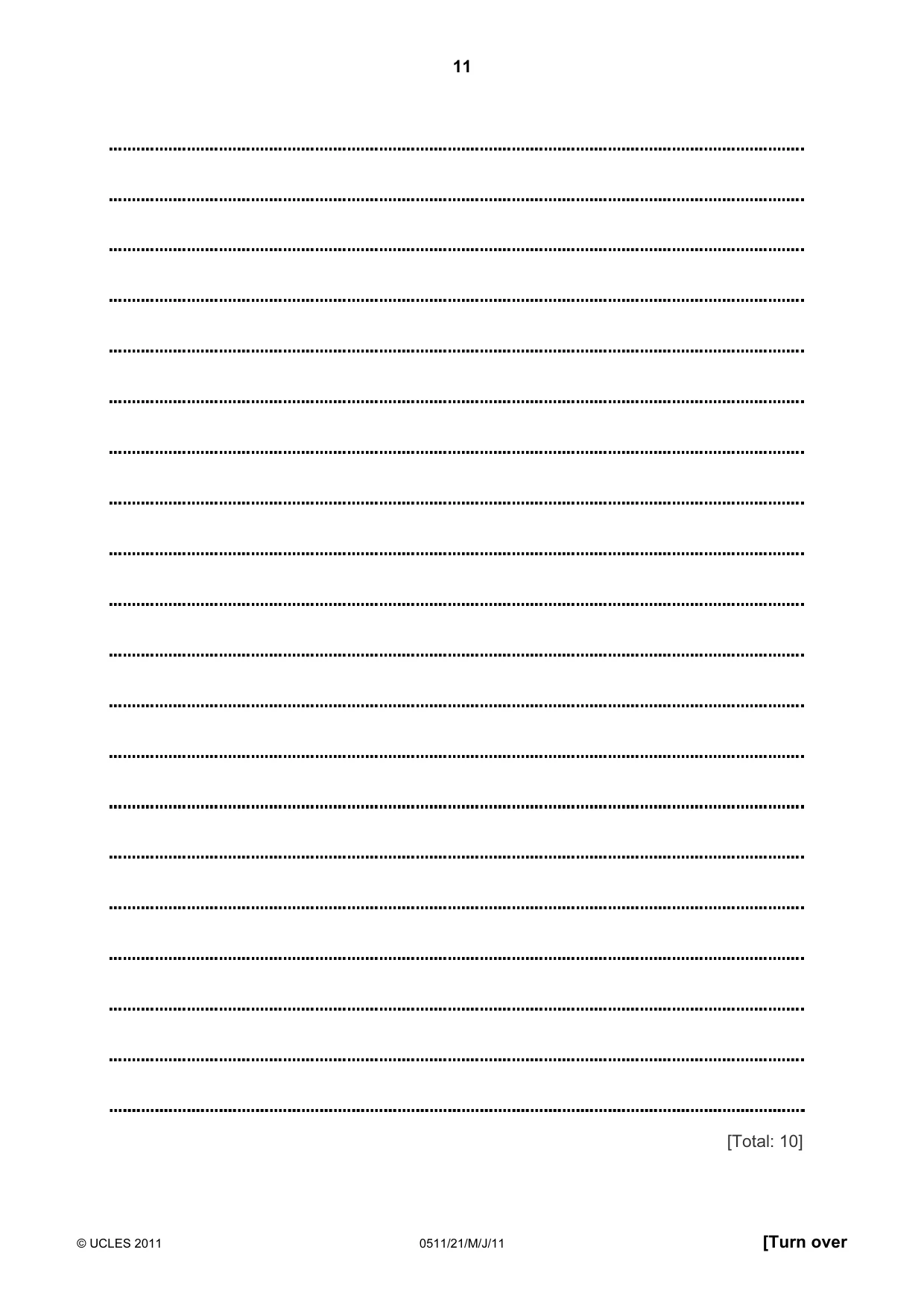 Cambridge IGCSE English - Second Language (count-in oral) 0511 2011 May/June Paper 2 · Variant 1 question paper, page 11 of 16