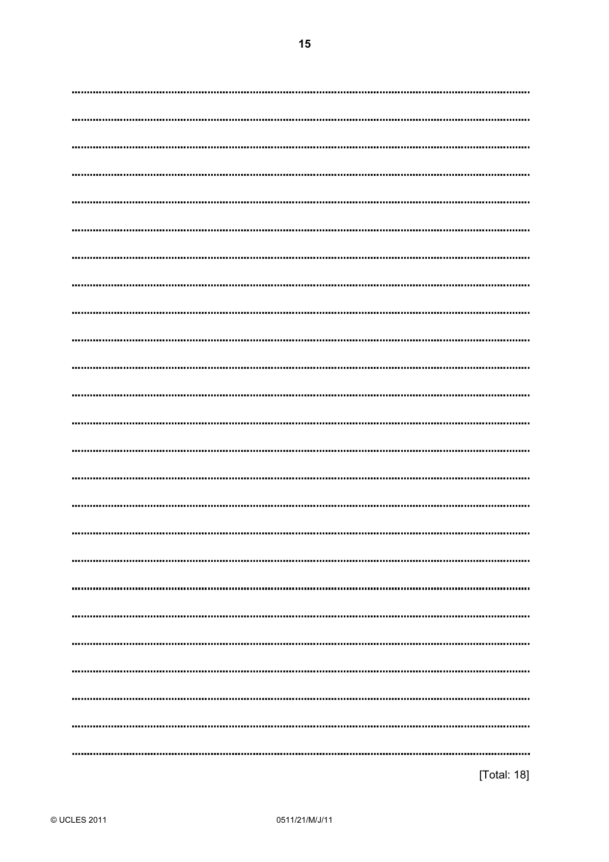 Cambridge IGCSE English - Second Language (count-in oral) 0511 2011 May/June Paper 2 · Variant 1 question paper, page 15 of 16