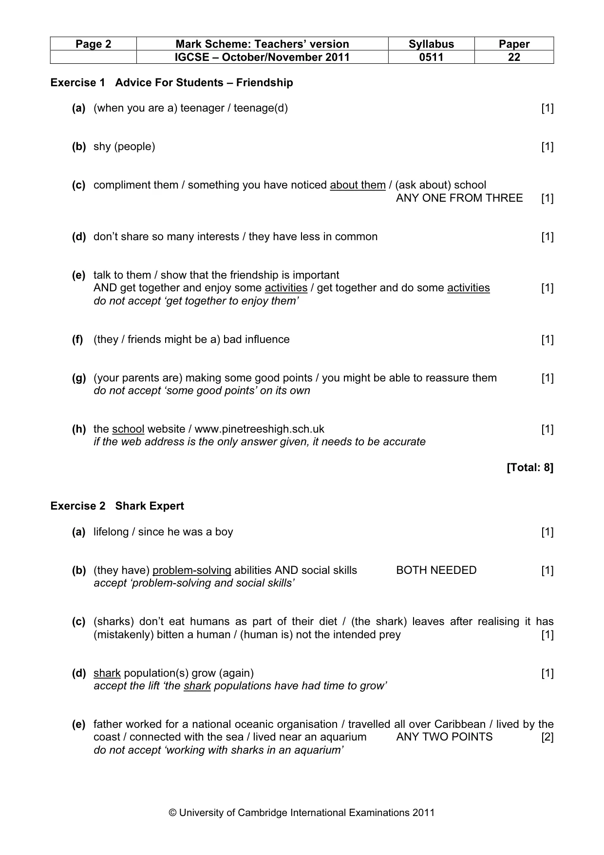 Mark scheme, page 2 of 9