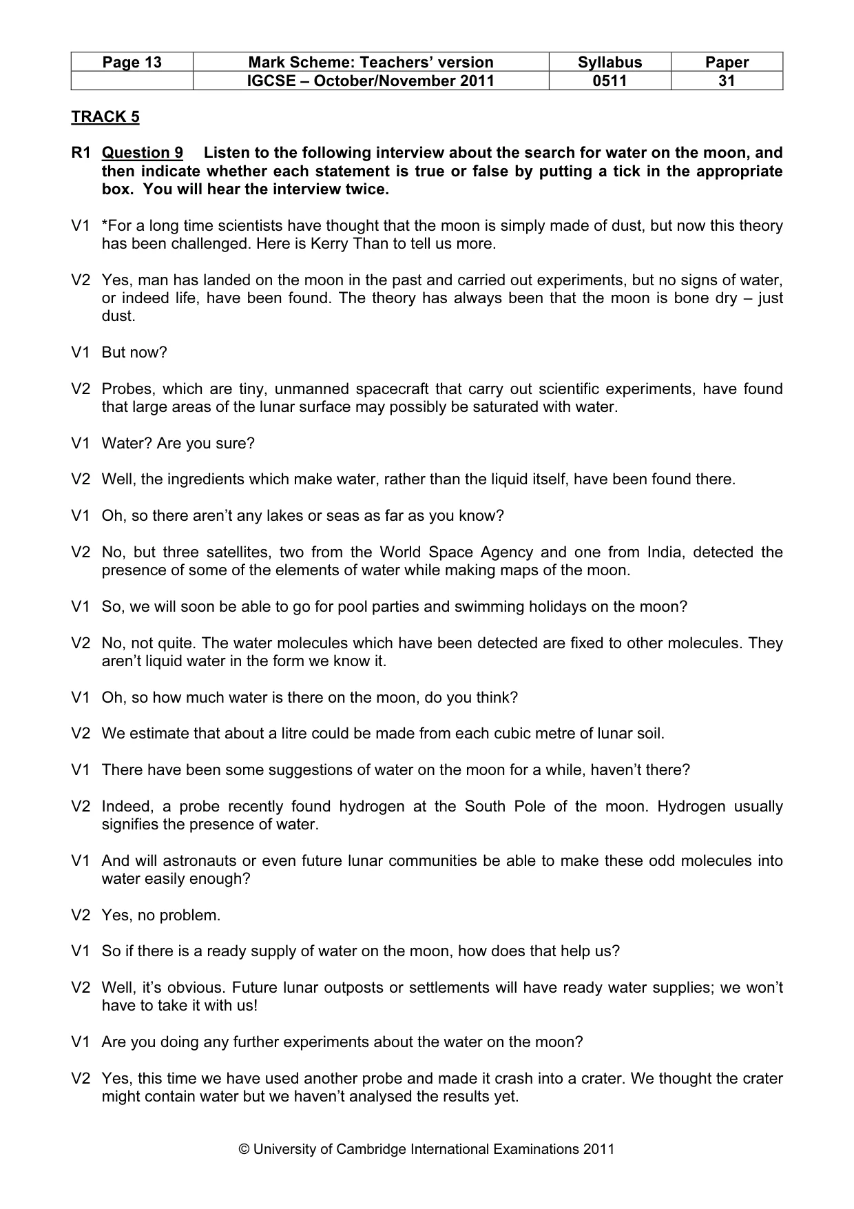 Mark scheme, page 13 of 15