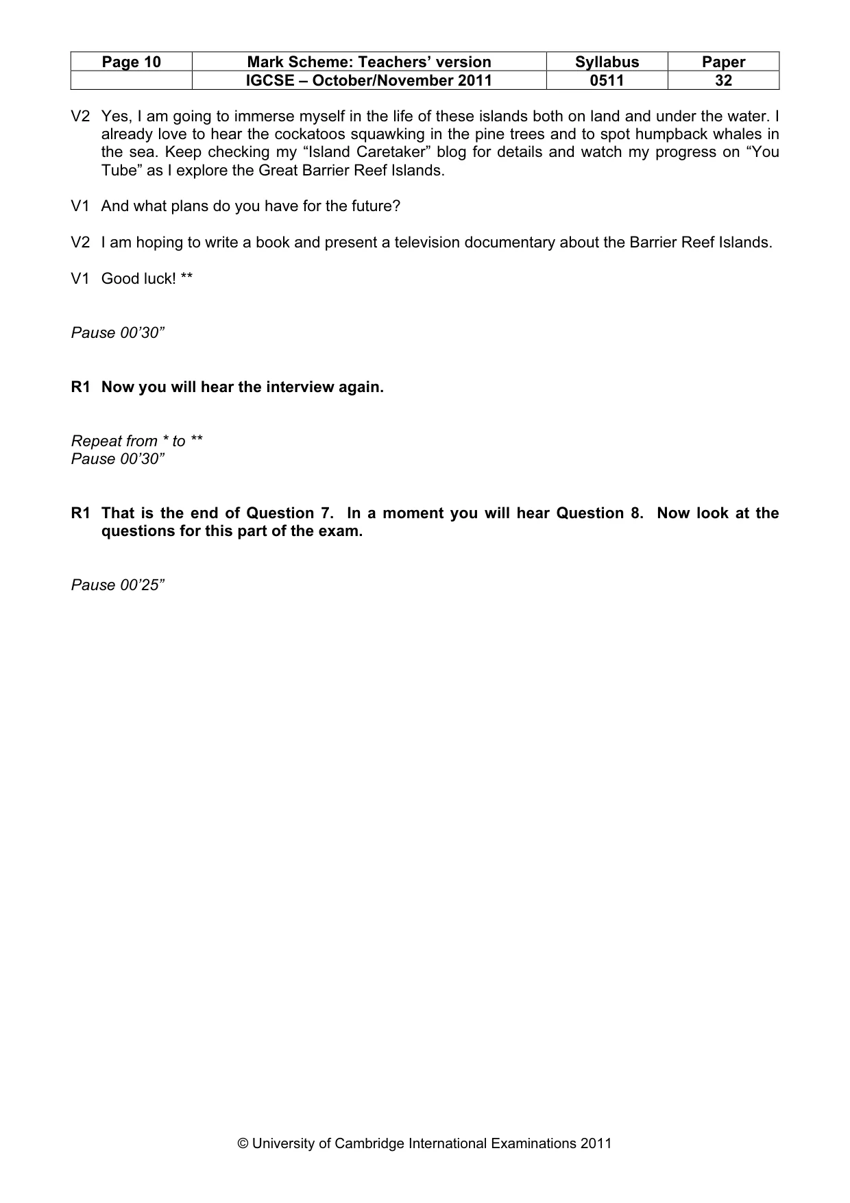 Mark scheme, page 10 of 15