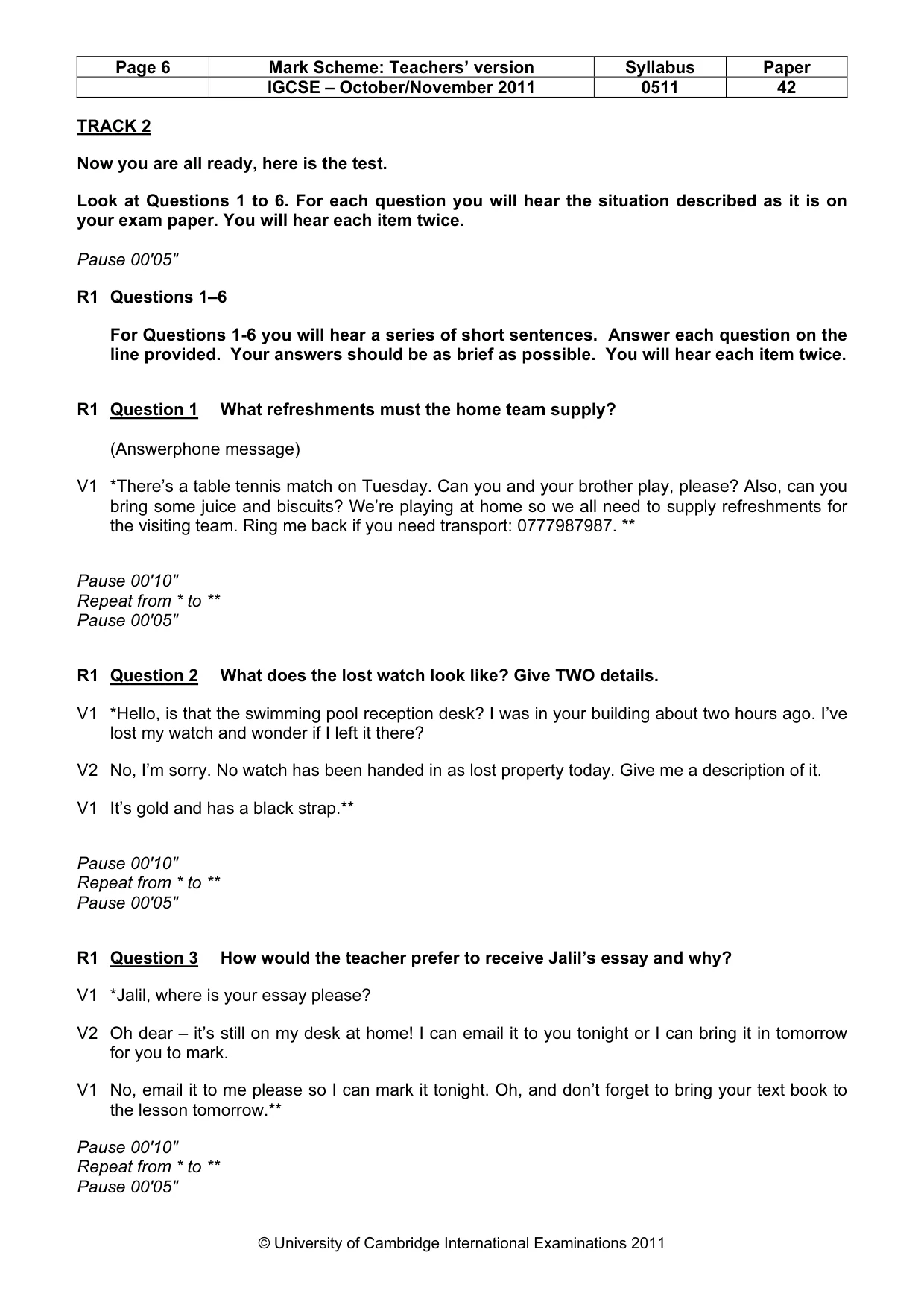 Mark scheme, page 6 of 14