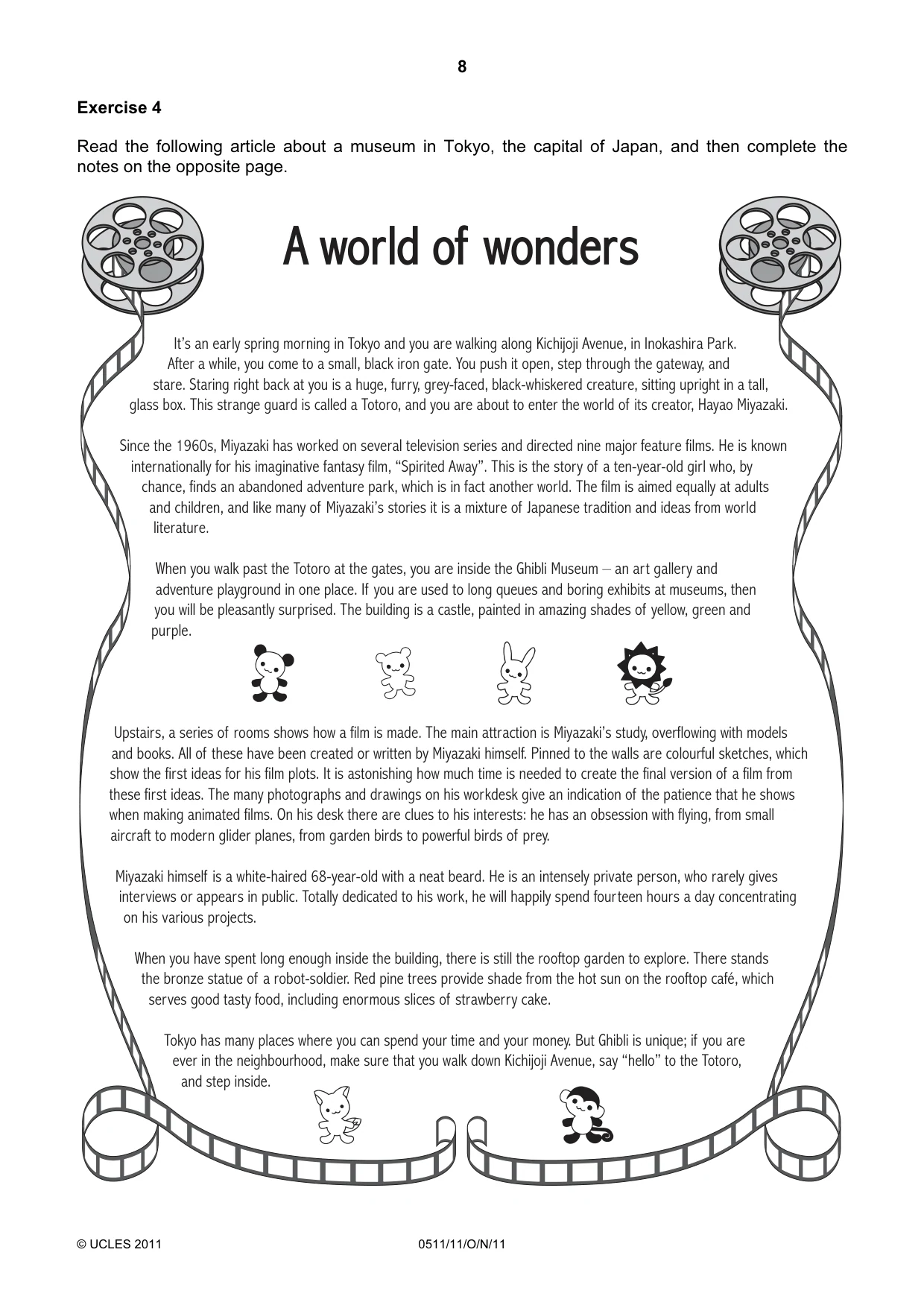 Cambridge IGCSE English - Second Language (count-in oral) 0511 2011 Oct/Nov Paper 1 · Variant 1 question paper, page 8 of 16