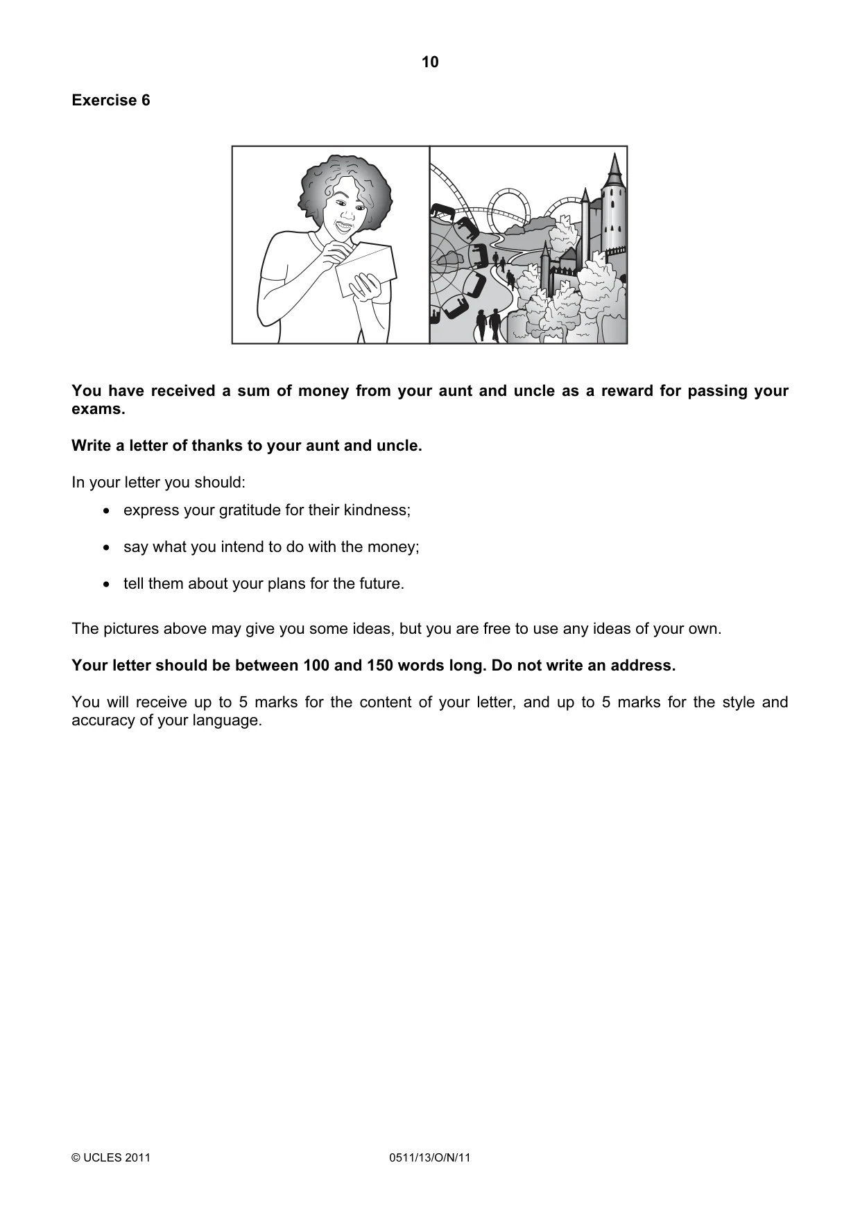 Cambridge IGCSE English - Second Language (count-in oral) 0511 2011 Oct/Nov Paper 1 · Variant 3 question paper, page 10 of 16