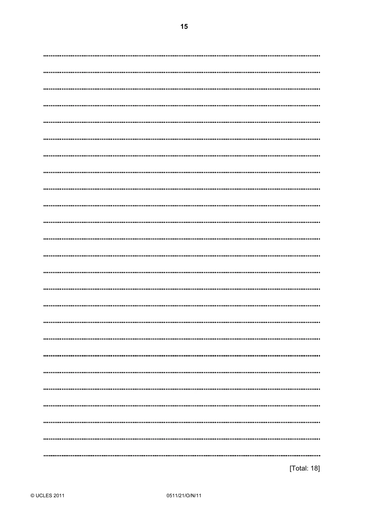 Cambridge IGCSE English - Second Language (count-in oral) 0511 2011 Oct/Nov Paper 2 · Variant 1 question paper, page 15 of 16